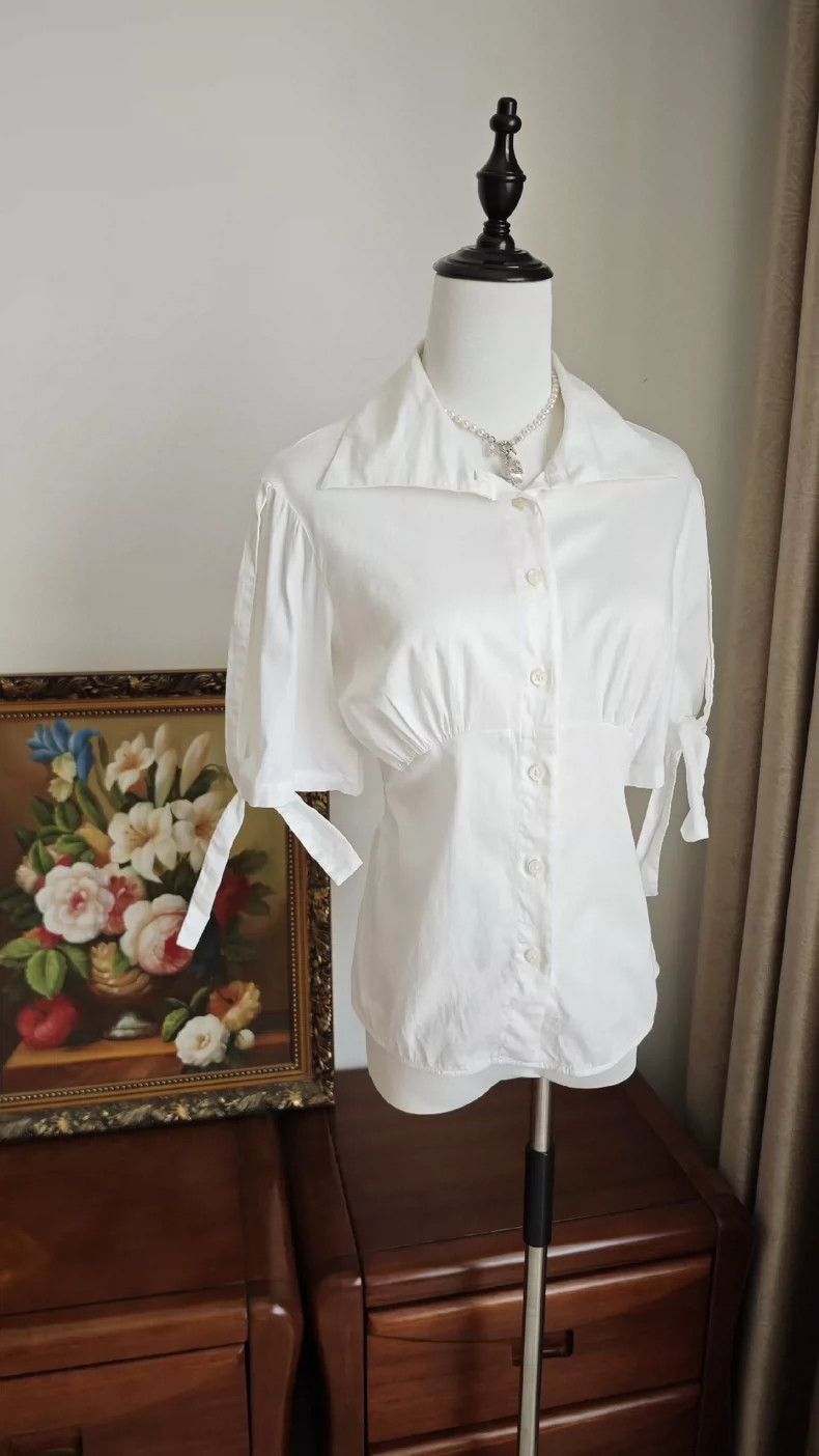 Vivienne Westwood Vivienne Westwood White tie small shirt top Size M / US 6-8 / IT 42-44 - 2 Thumbnail
