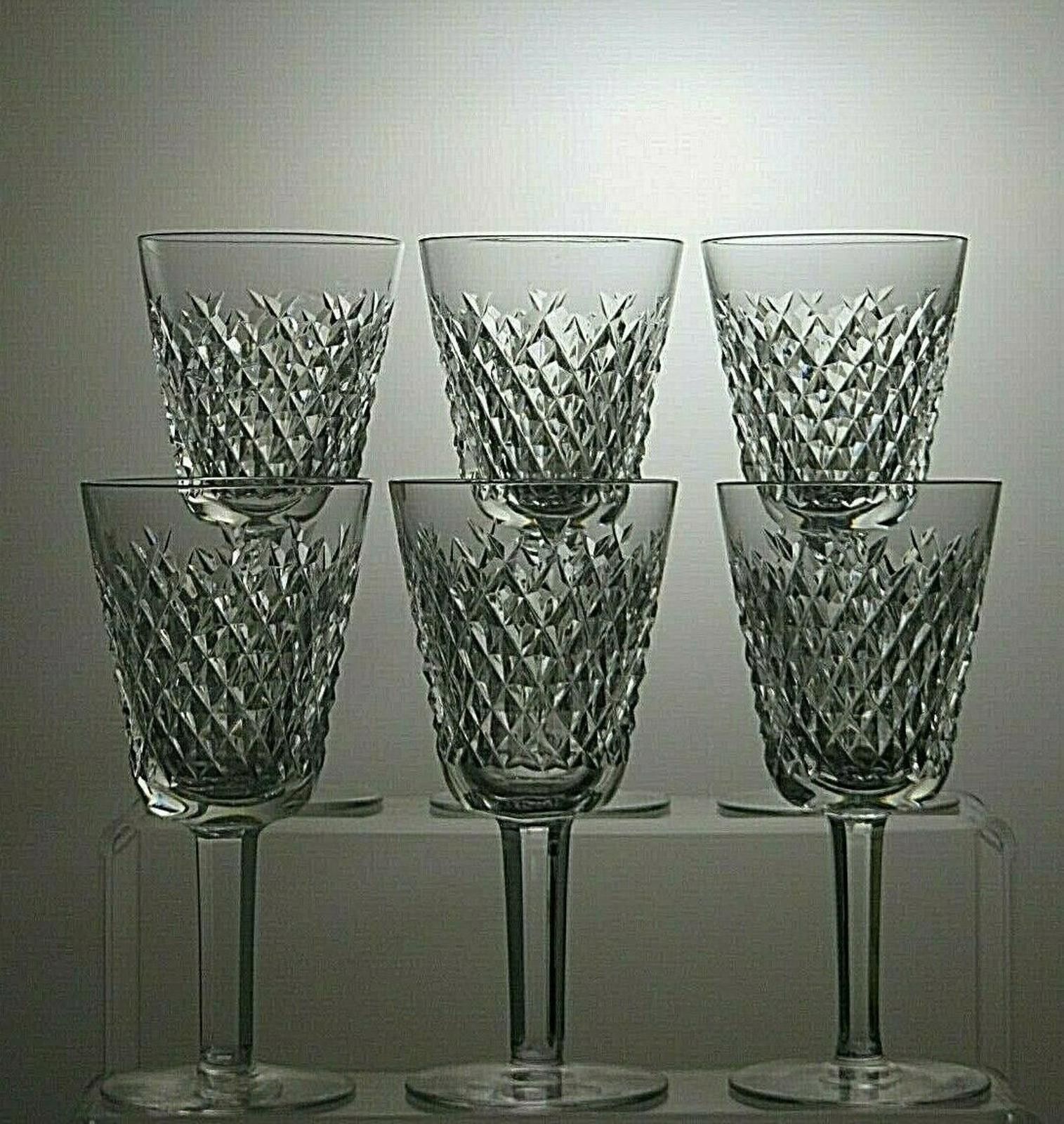 Other Waterford Crystal "Alana" Cut Set Of 6 Wine Glasses 5 5/8" Size ONE SIZE - 3 Thumbnail