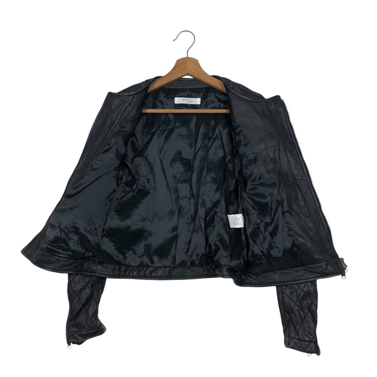 ADAM ET ROPE 📌Cropped Biker Leather Jacket Adam Et Rope Issey Miyake Size US M / EU 48-50 / 2 - 14 Thumbnail