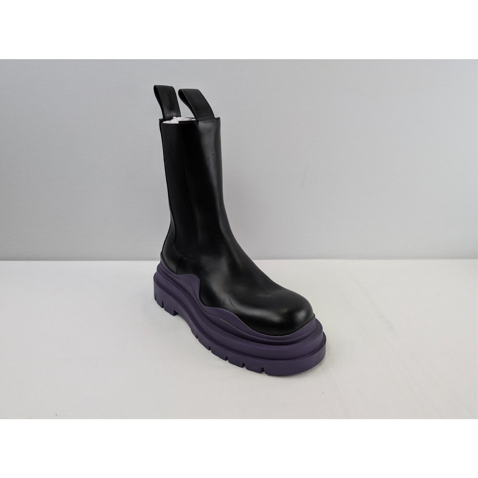 Bottega Veneta o1rshd1 Military Calf Tire Boots in Black/Purple Size US 8 / EU 41 - 2 Thumbnail