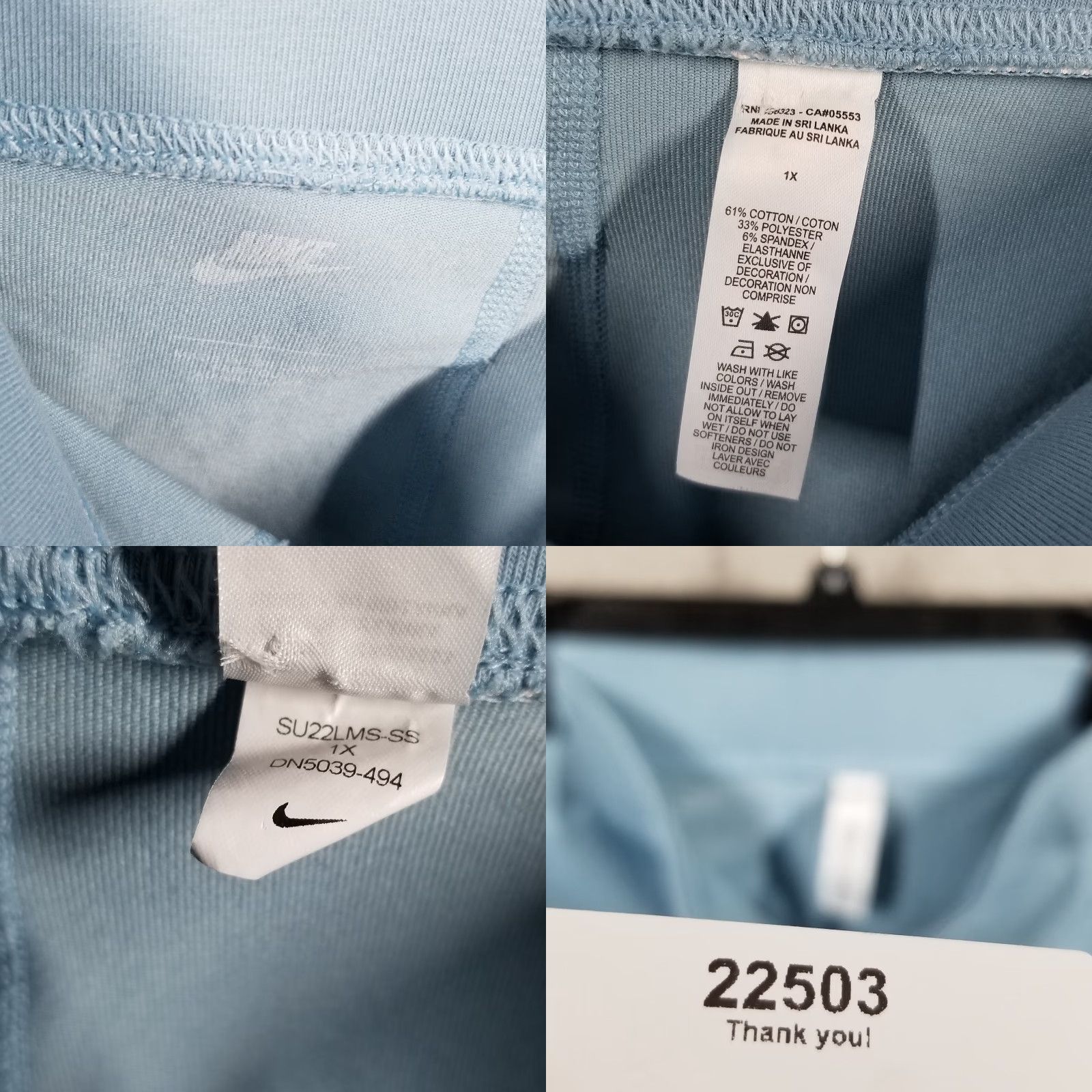 Nike Nike Leggings Womens 1X Blue DN5039-494 High Rise Stretch Swoosh Athletic Gym Size 40" / US 18 - 8 Thumbnail