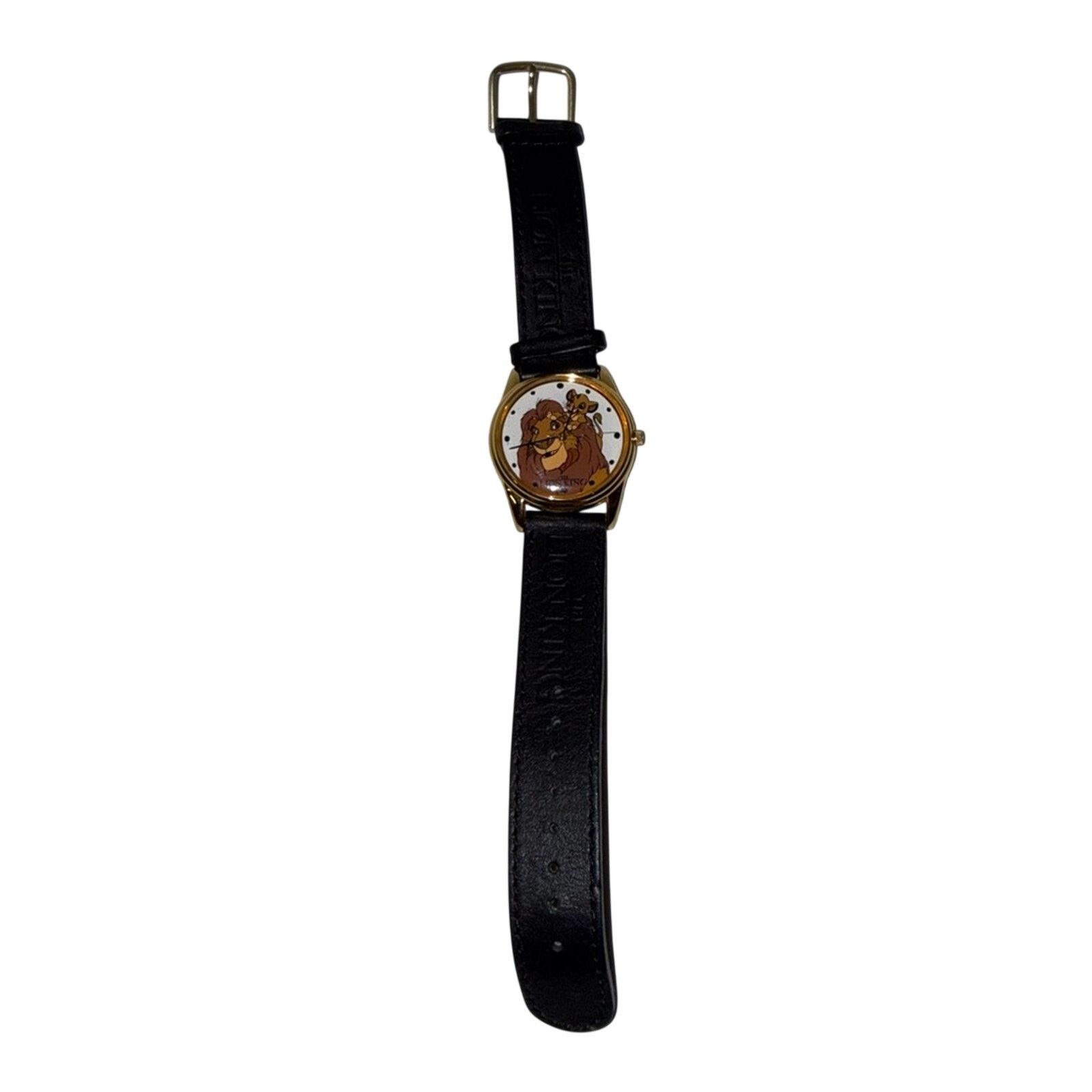 Disney VINTAGE DISNEY LION KING working black leather wrist watch Size ONE SIZE - 1 Thumbnail