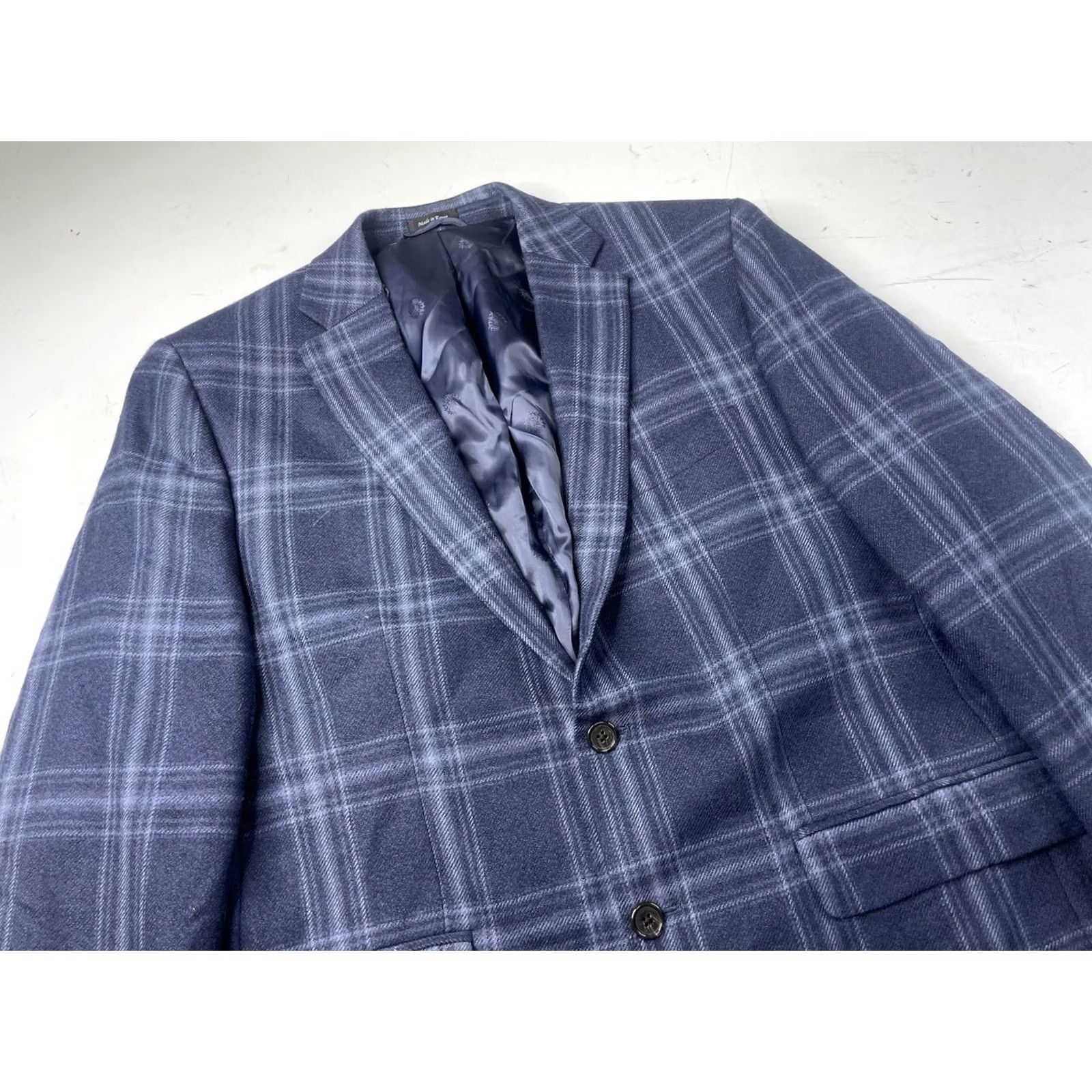 Ralph Lauren VINTAGE? (no) Lauren Ralph Lauren Wool Sport Coat Plaid Navy 43R Men Classic Ultraflex Stretch Coat Size US XS / EU 42 / 0 - 4 Thumbnail
