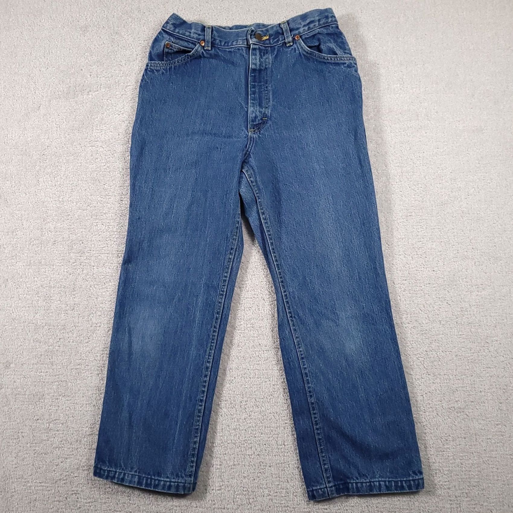 Lee VINTAGE Lee Riders High Rise Denim Jeans Women's 14 Hemmed Short 26.5" USA Made Size 29" - 2 Thumbnail
