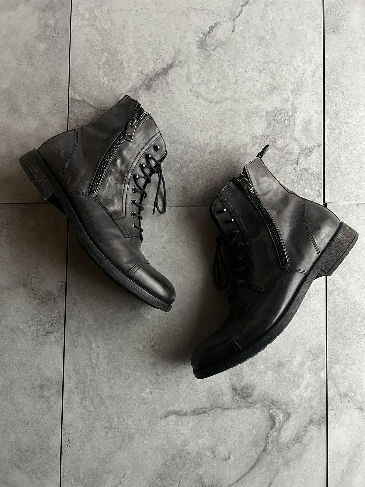 Diesel Diesel Side-Zip Leather Lace Hiking Boots Size US 10 / EU 43 - 2 Thumbnail