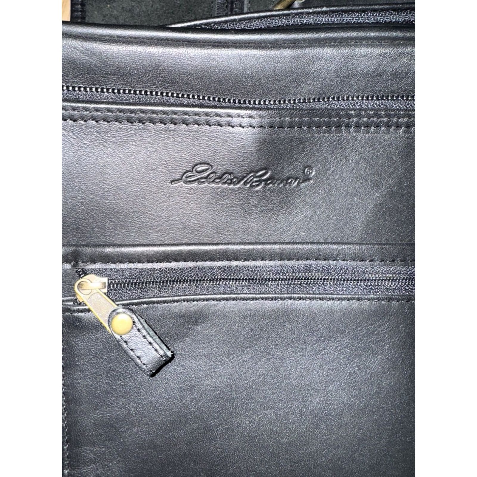 Eddie Bauer Eddie Bauer Black Laptop Briefcase Genuine Leather Shoulder Bag Size ONE SIZE - 3 Thumbnail