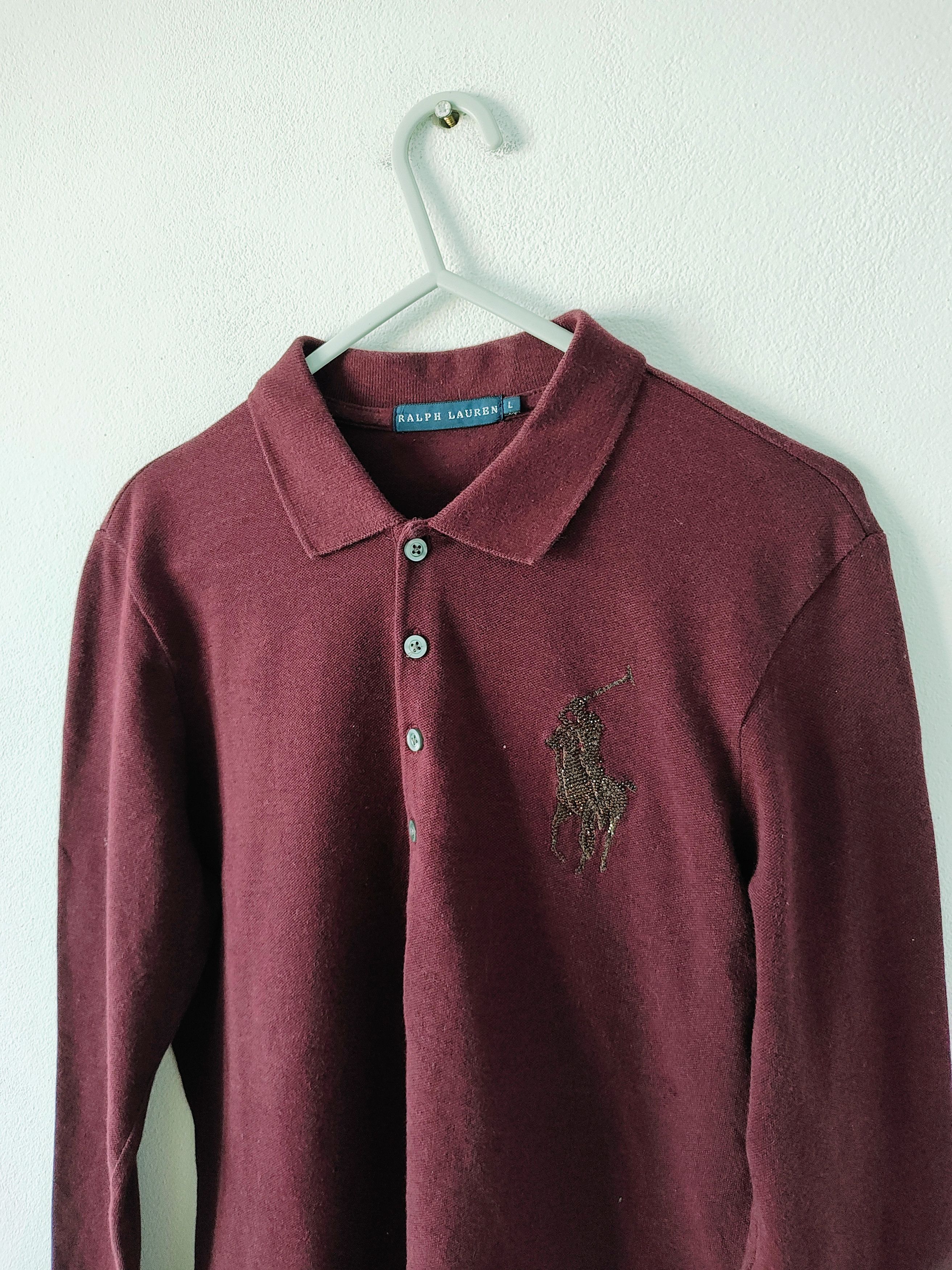 Polo Ralph Lauren × Ralph Lauren BEADED LOGO LONGSLEEVE Size L / US 10 / IT 46 - 2 Thumbnail