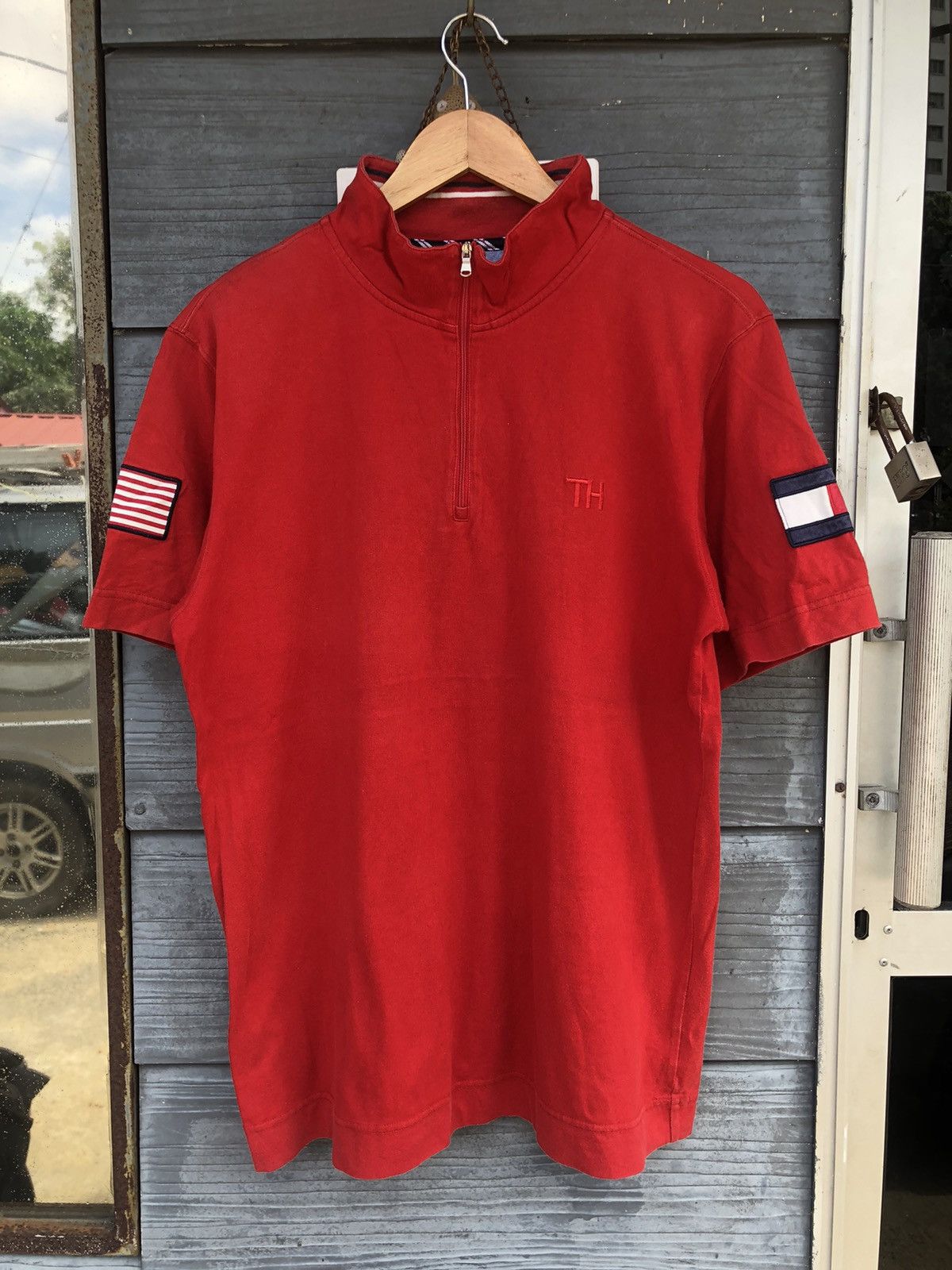 Tommy Hilfiger × Vintage Vintage Tommy Hilfiger USA 1/4 Zipper Polo Tee Size US L / EU 52-54 / 3 - 2 Thumbnail