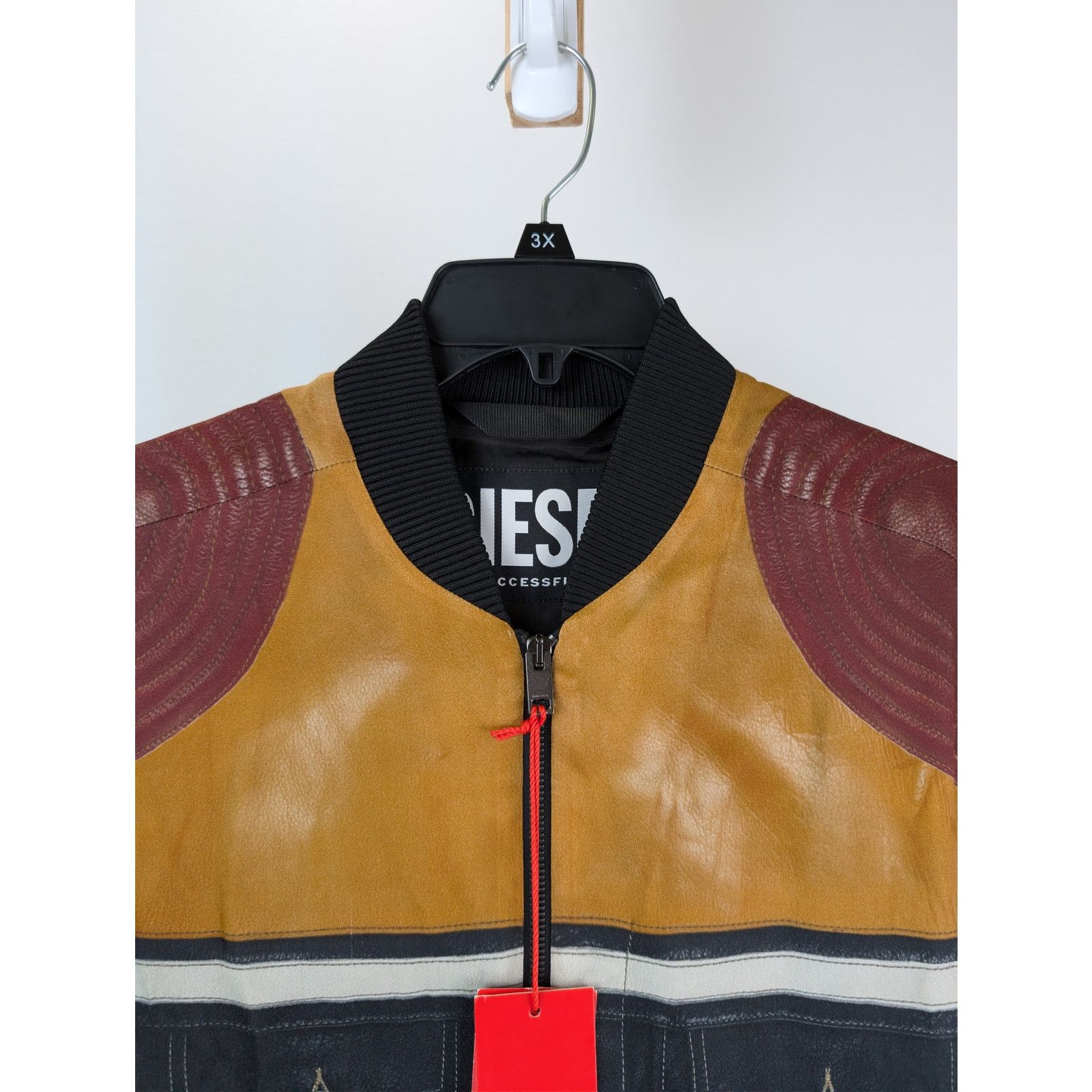 Diesel o1rshd1 J-Moll printed bomber jacket black, red, and yellow Size US L / EU 52-54 / 3 - 7 Thumbnail