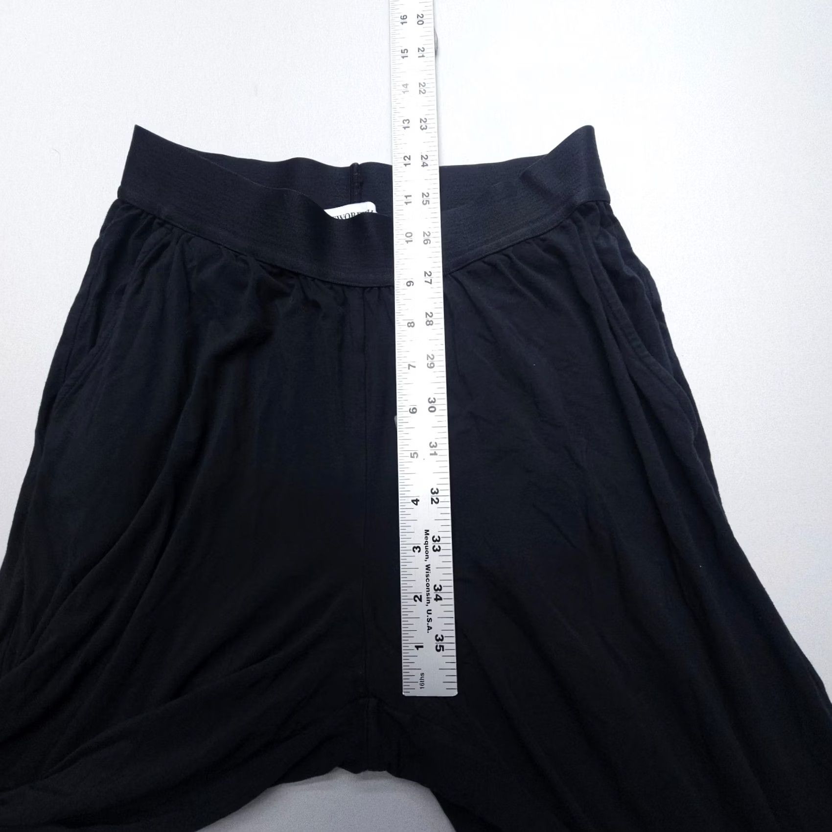 Vintage WeWoreWhat Pants Wide Leg Pull On Black Modal Stretch Lounge Sleep Cozy XS Women Size 26" / US 2 / IT 38 - 6 Thumbnail