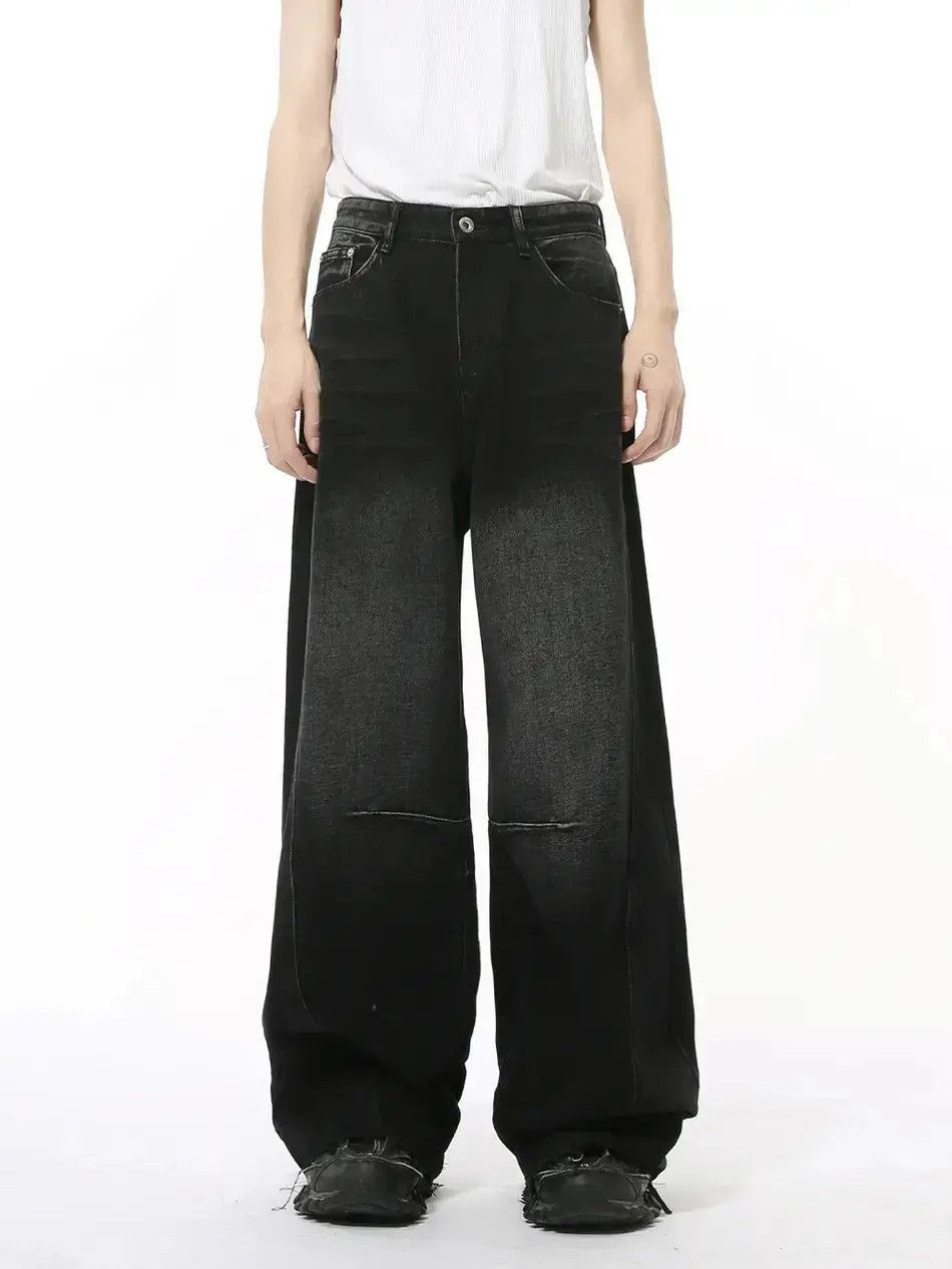 Japanese Brand Retro loose wide leg fringed jeans Size US 32 / EU 48 - 1 Thumbnail