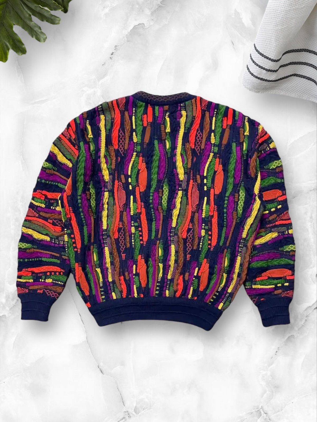 Coogi × Vintage Vintage 90s Limnos Coogi Style Cable Knit Sweater Pure Wool Size US L / EU 52-54 / 3 - 2 Thumbnail