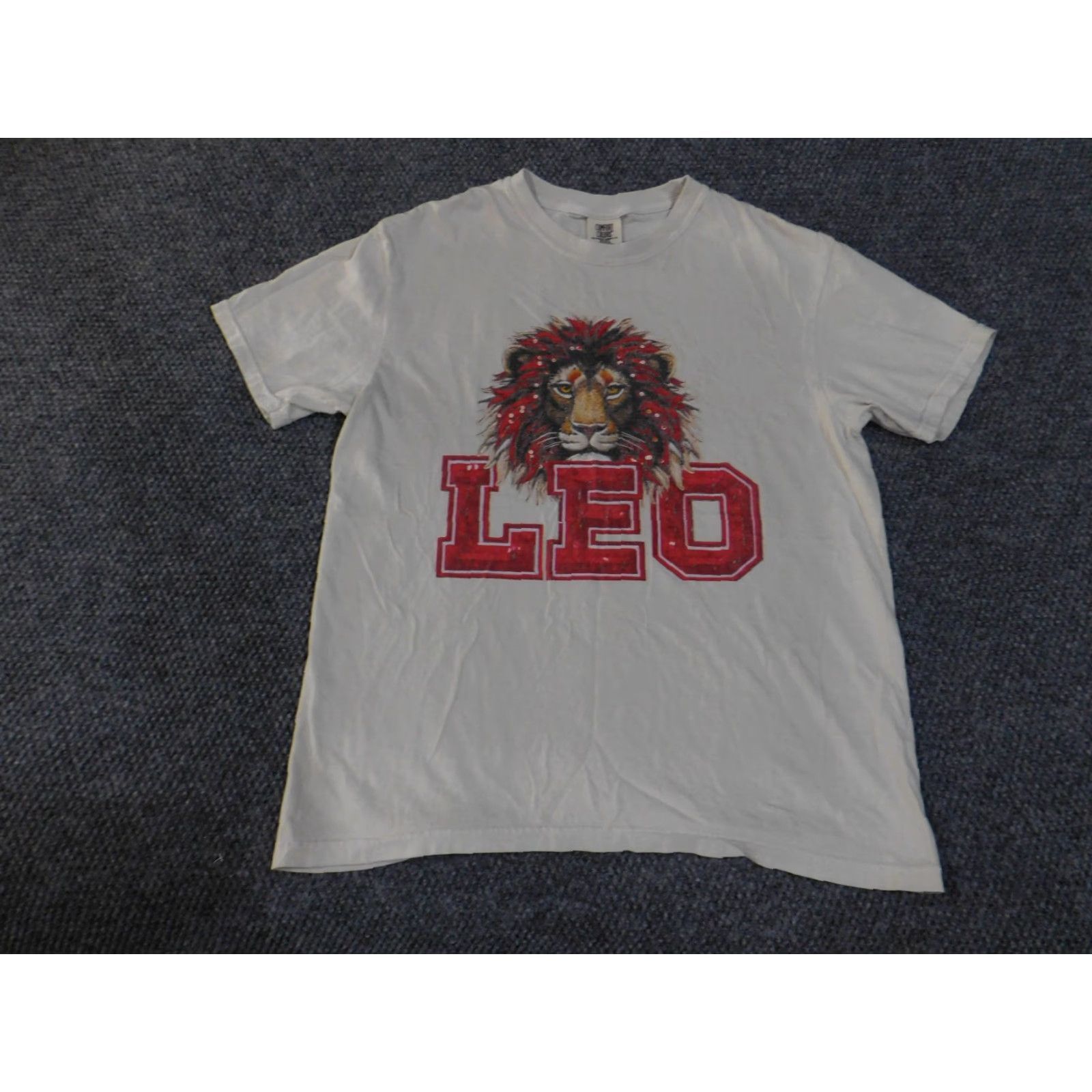 Comfort Colors Comfort Colors T-Shirt Large Mens Beige Leo Lion Zodiac Graphic Crew Neck Short Sleeve Cotton Size US L / EU 52-54 / 3 - 2 Thumbnail