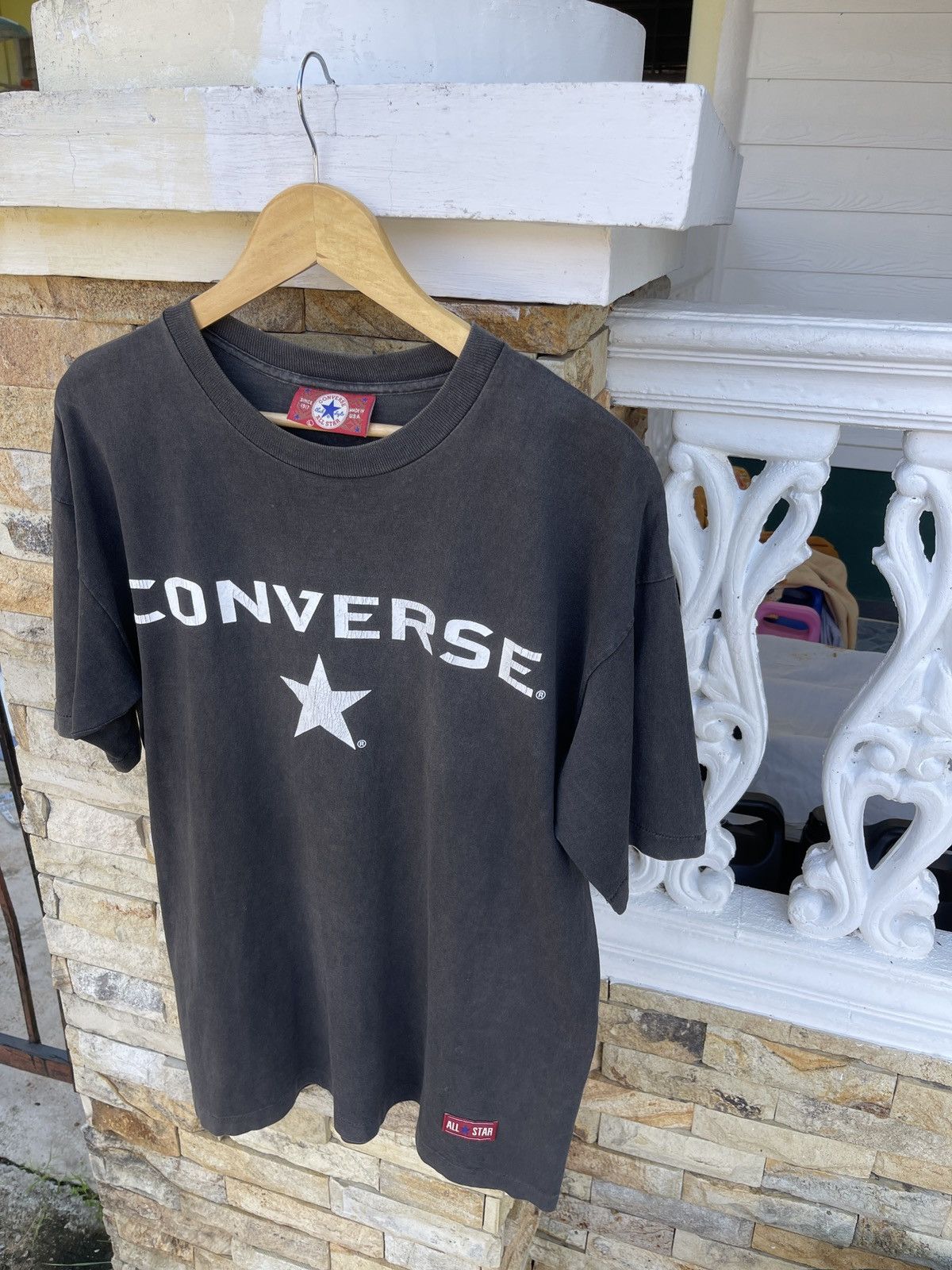 Converse × Vintage Last Drop🔥Rare🔥Sun Faded Vintage 90s CONVERSE T-Shirt Size US L / EU 52-54 / 3 - 3 Thumbnail