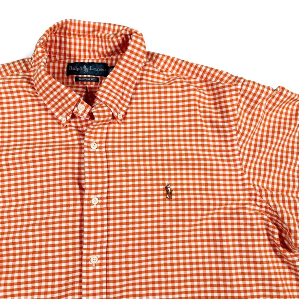 Ralph Lauren VINTAGE Ralph Lauren Shirt Adult 2XL 2XL Orange White Gingham Check 90s Preppy Button-Down Collar Mens Size US XXL / EU 58 / 5 - 2 Thumbnail