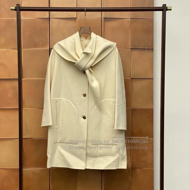 Hermes Hermes Ivory Shawl Collar Long Double-Faced Cashmere Coat Size XS / US 0-2 / IT 36-38 - 1 Thumbnail