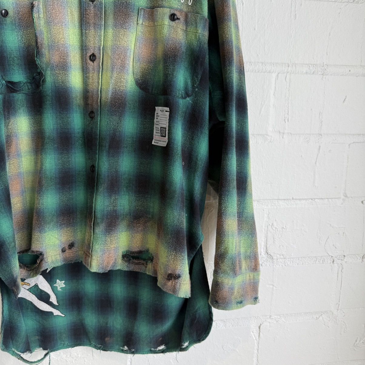 Maison MIHARA YASUHIRO MMY Green Flannel L/S Shirt Size US M / EU 48-50 / 2 - 2 Thumbnail