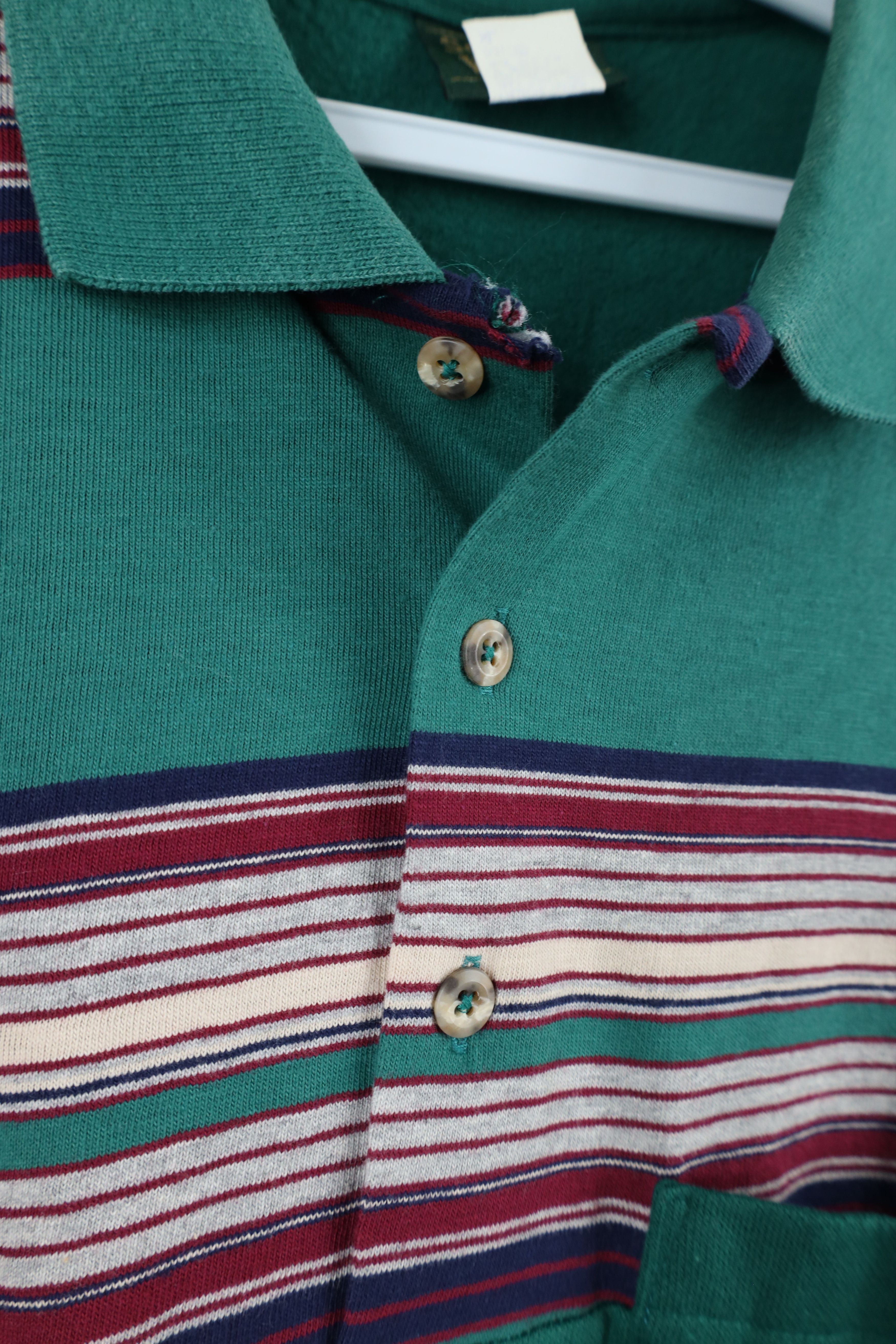 Vintage Vintage 90s Streetwear Striped Collared Pullover Sweatshirt Size US XL / EU 56 / 4 - 7 Thumbnail