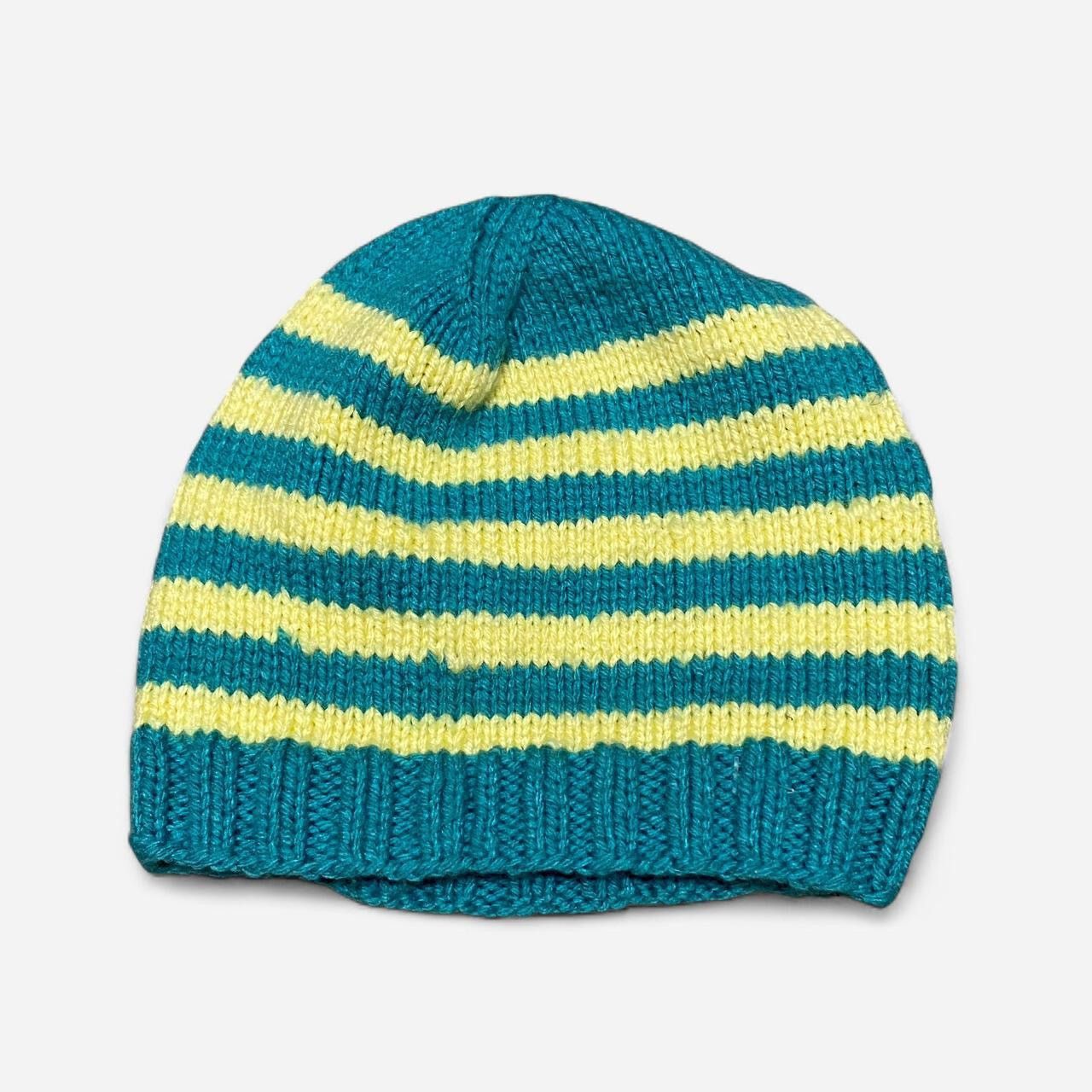 Other Vintage handmade baby blue and cream stripped beanie Size ONE SIZE - 1 Thumbnail
