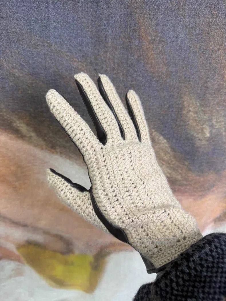 Dries Van Noten Dries Van Noten Patchwork Sheepskin Knit Gloves Size ONE SIZE - 6 Thumbnail