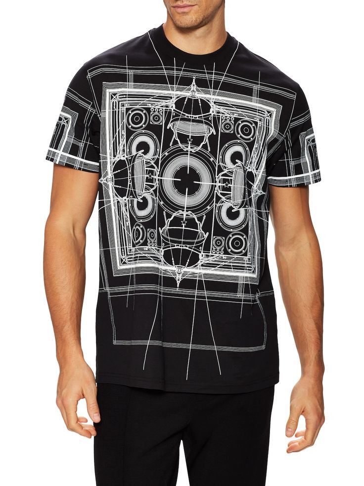 Givenchy Black Techno Map Print Oversized T-Shirt Size US XXS / EU 40 - 2 Thumbnail