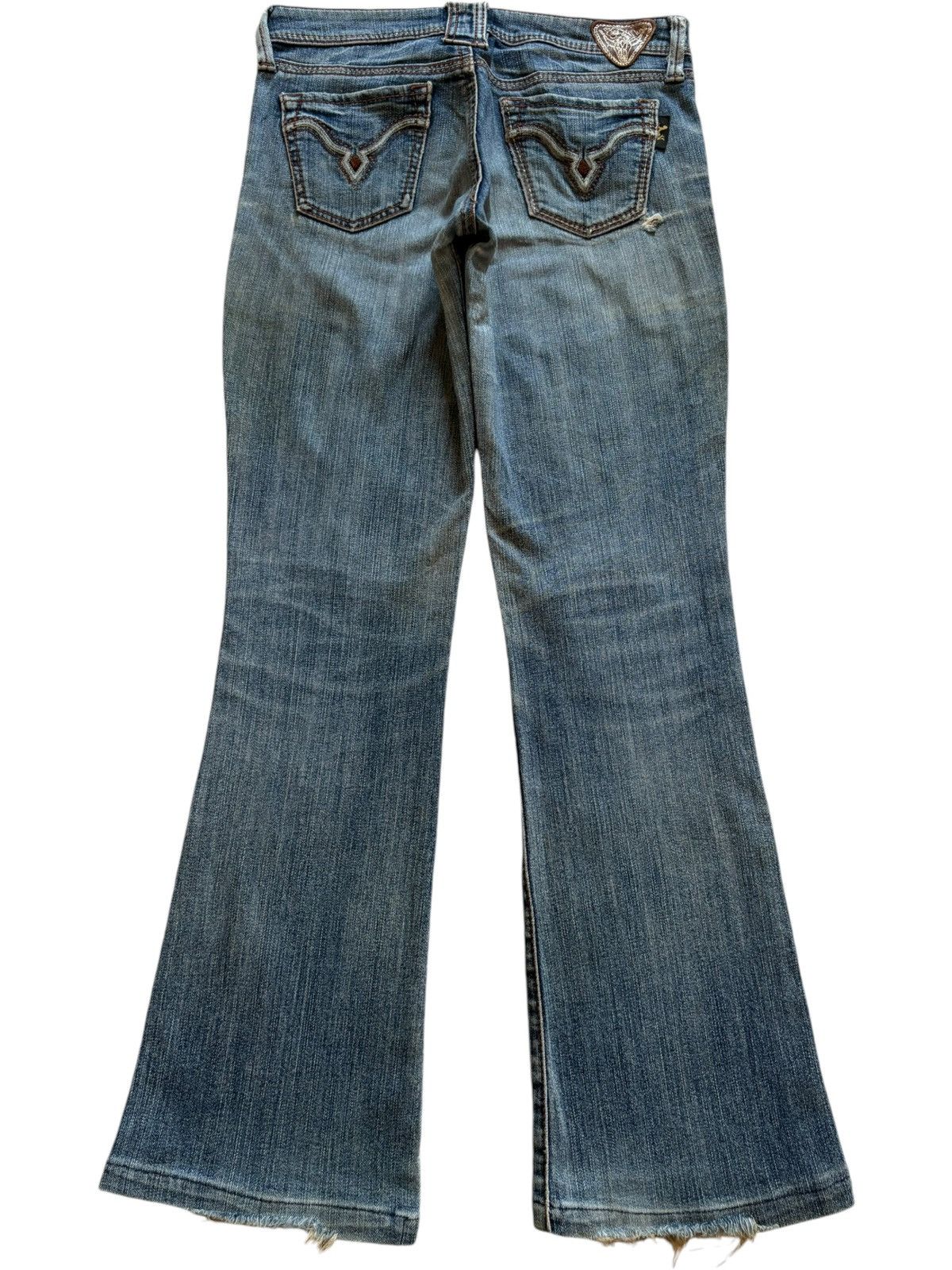 Japanese Brand SALES🔥Vintage Japanese Mud Wash Distressed Flare Jeans Size 30" / US 8 / IT 44 - 2 Thumbnail