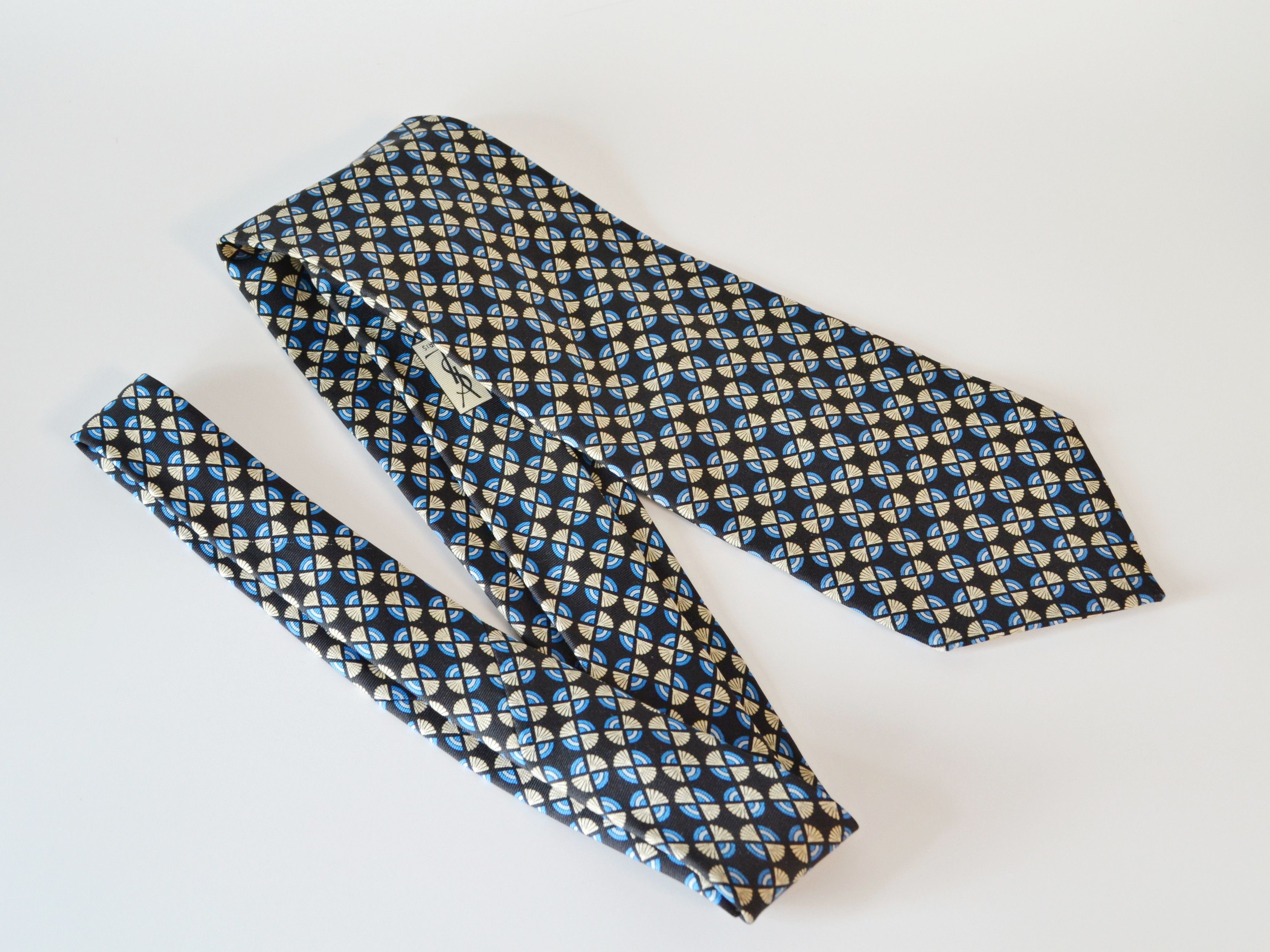 Yves Saint Laurent Yves Saint Laurent Men's Geometric Pattern Silk Neck Tie Size ONE SIZE - 5 Thumbnail