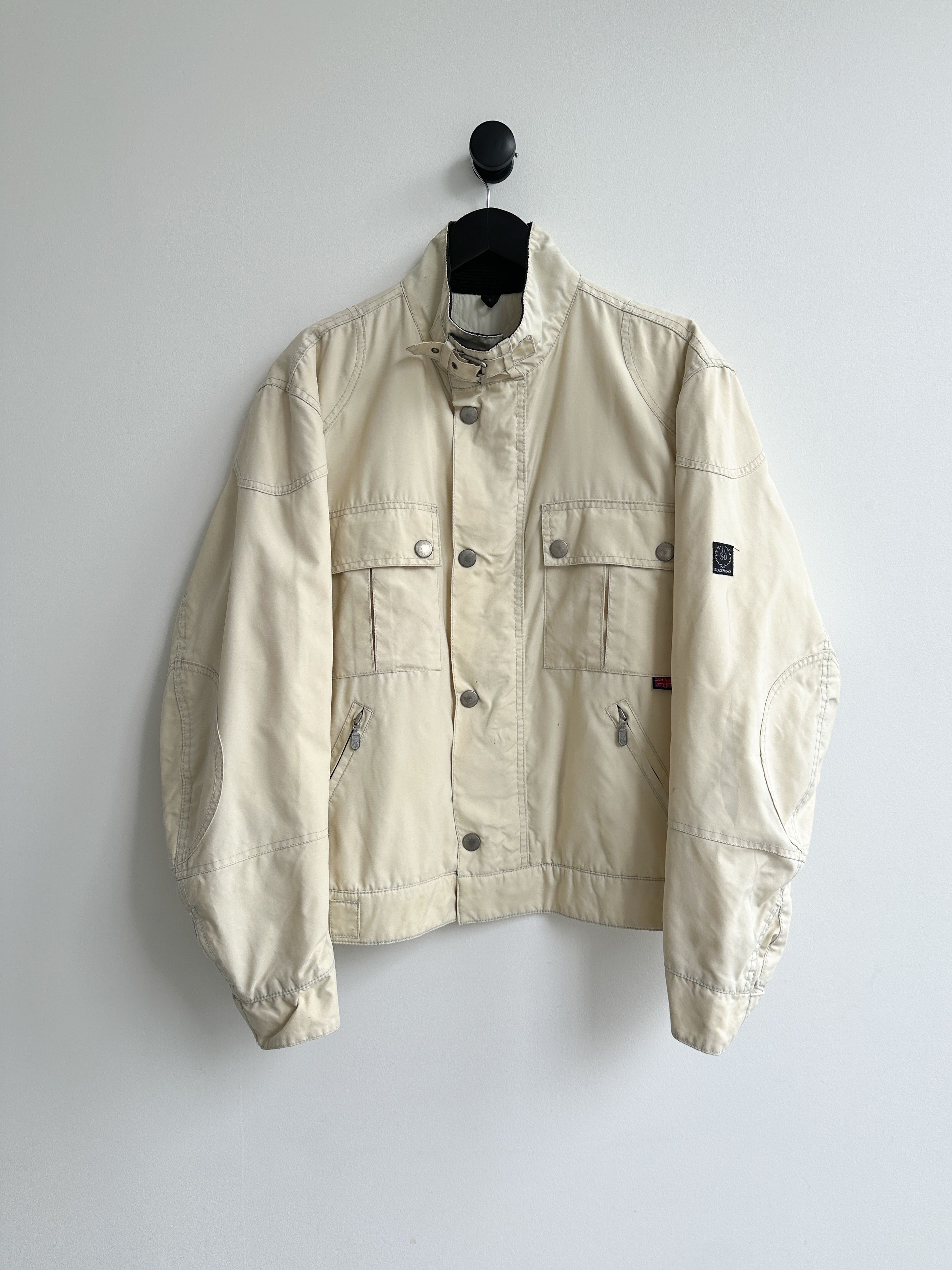 image of Belstaff Racemaster Motorcycle Bomber Jacket in Cream, Men's (Size Large)