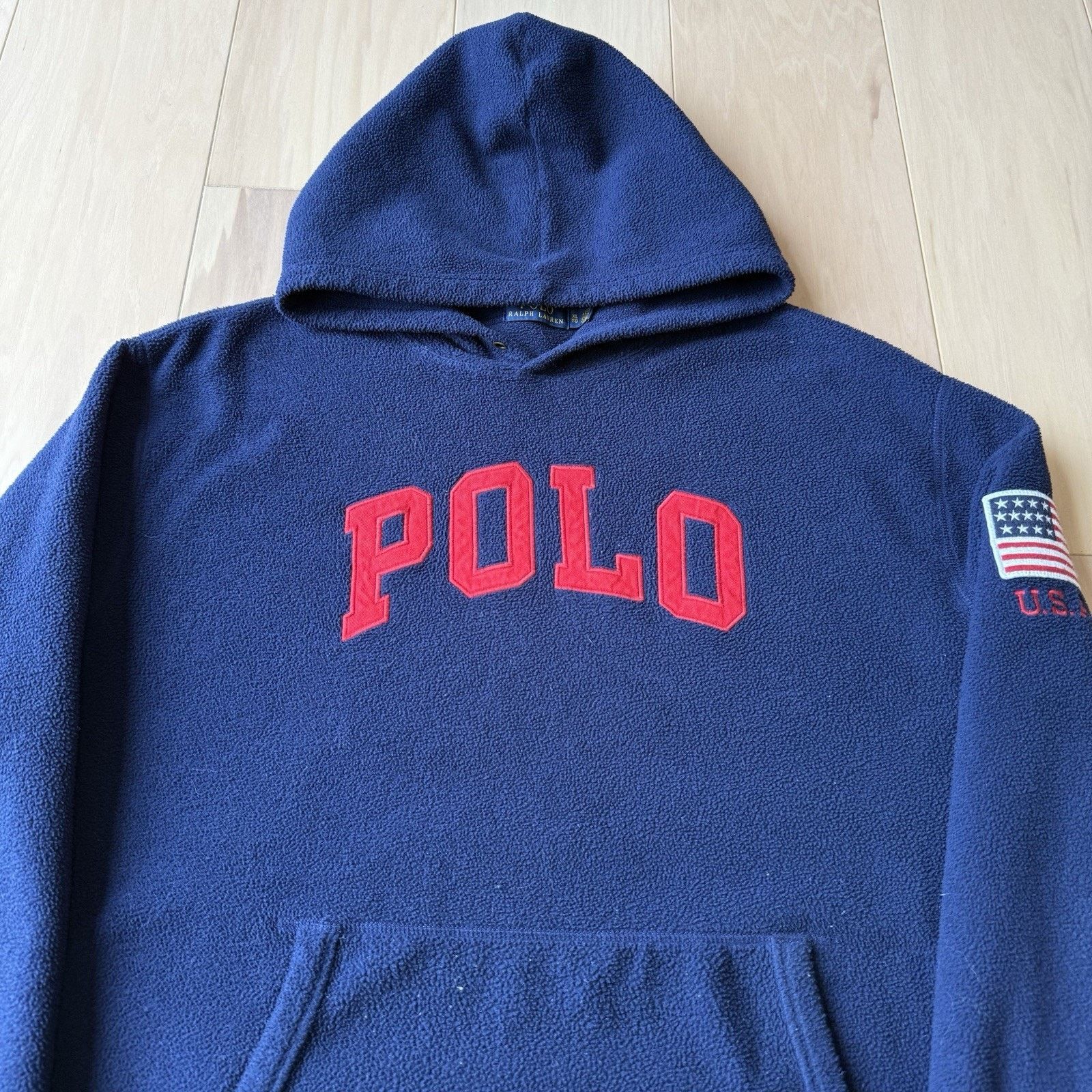 Polo Ralph Lauren Polo Ralph Lauren Hoodie XL Navy Fleece Pullover Flag Patch Size US XL / EU 56 / 4 - 3 Thumbnail
