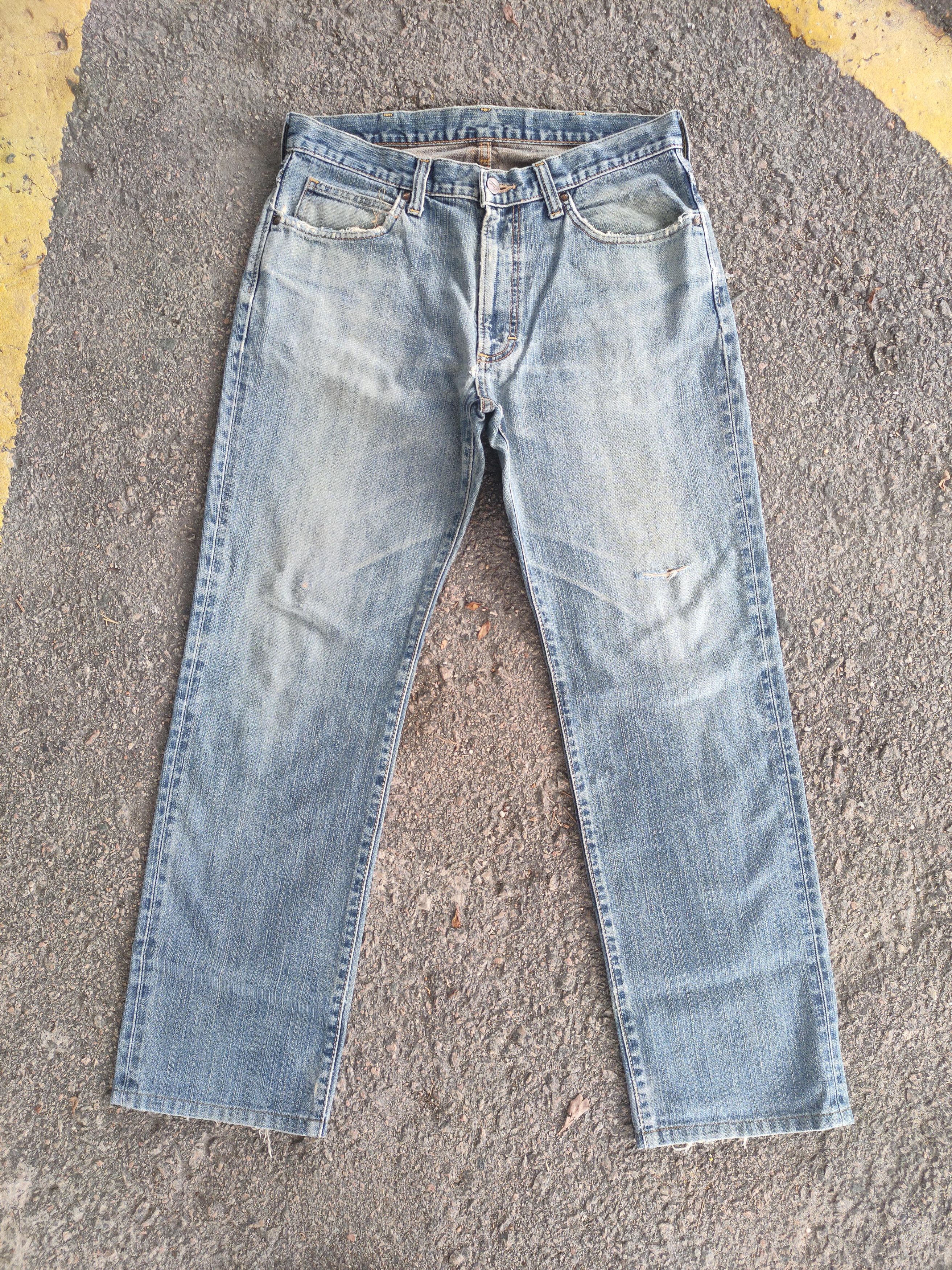 Wrangler VINTAGE WRANGLER FADED RIPPED JEANS DENIM PANTS Size US 34 / EU 50 - 1 Thumbnail