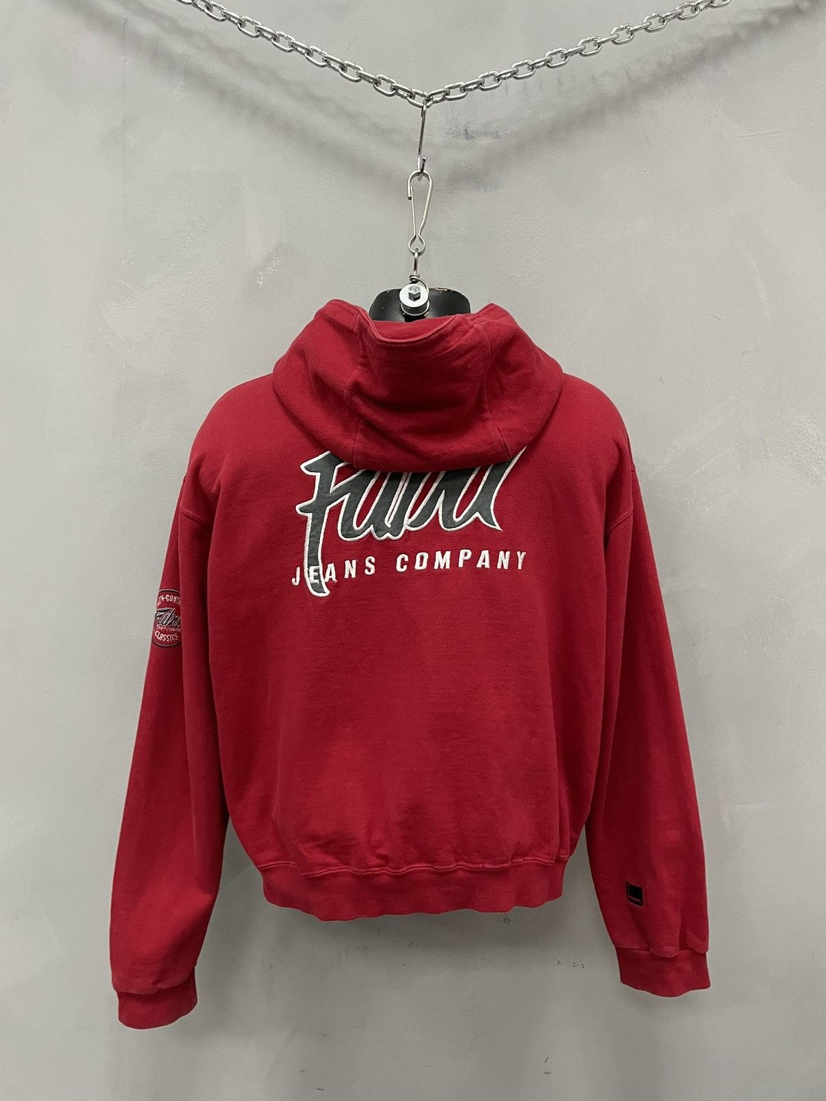 FUBU red zip hoodie y2k streetwear oversized hiphop style