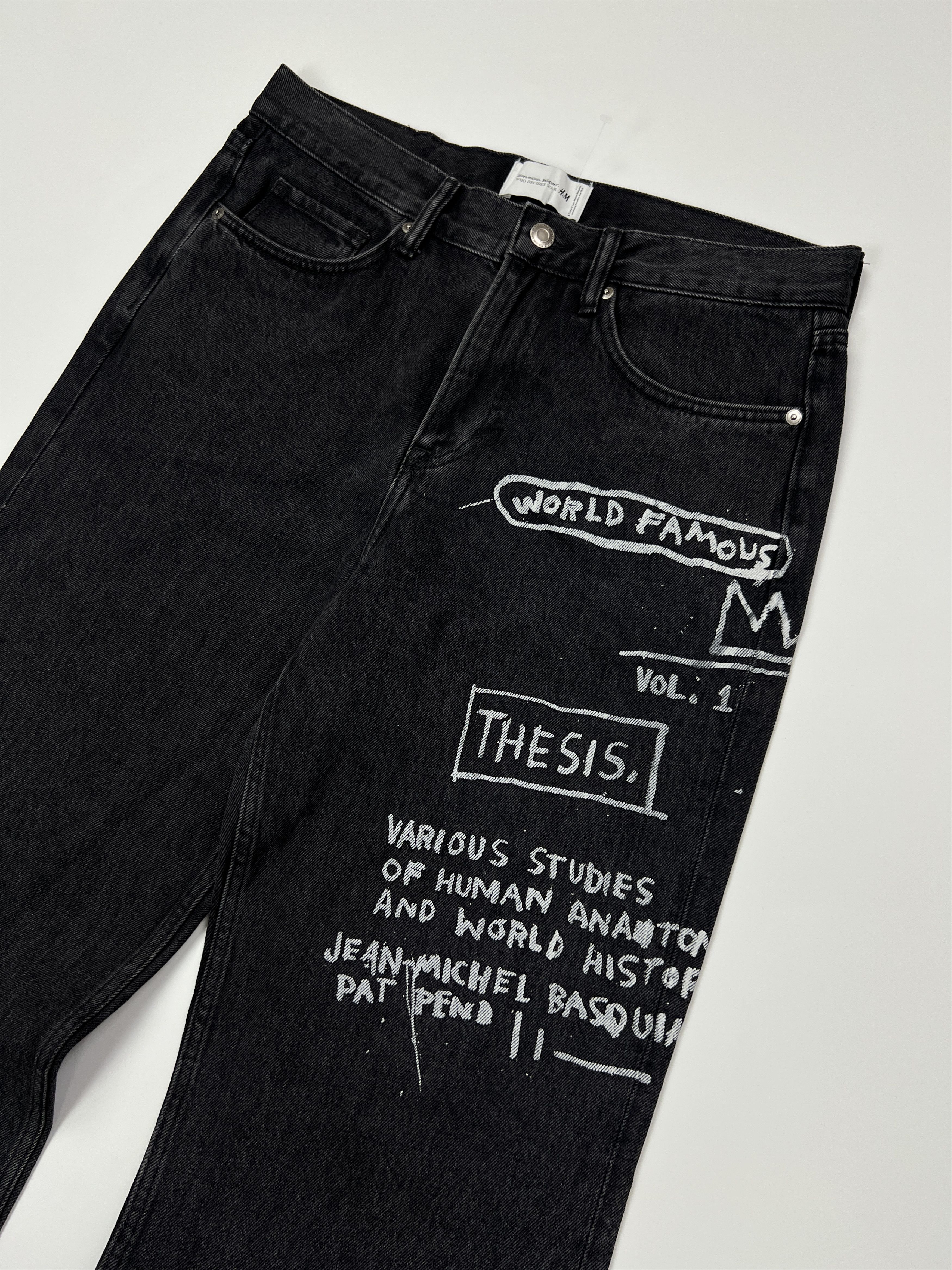 H&M × Jean-Michel Basquiat × Who Decides War H&M Who Decides War Jean-Michel Basquiat Wide Denim Graphic Size US 31 - 1 Thumbnail