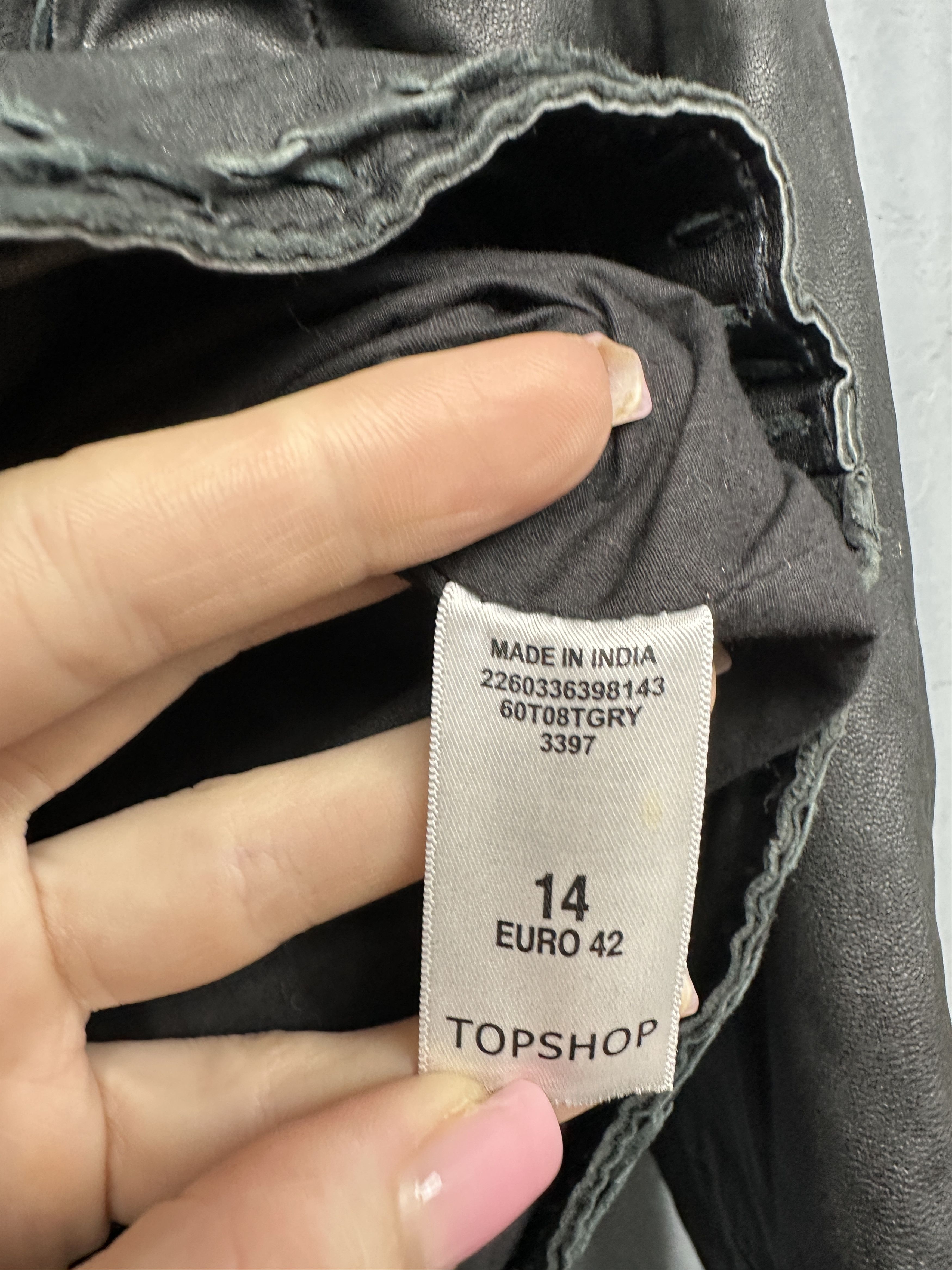 Topshop Kate Moss Topshop Patchwork Black Leather Jacket Size L / US 10 / IT 46 - 6 Thumbnail