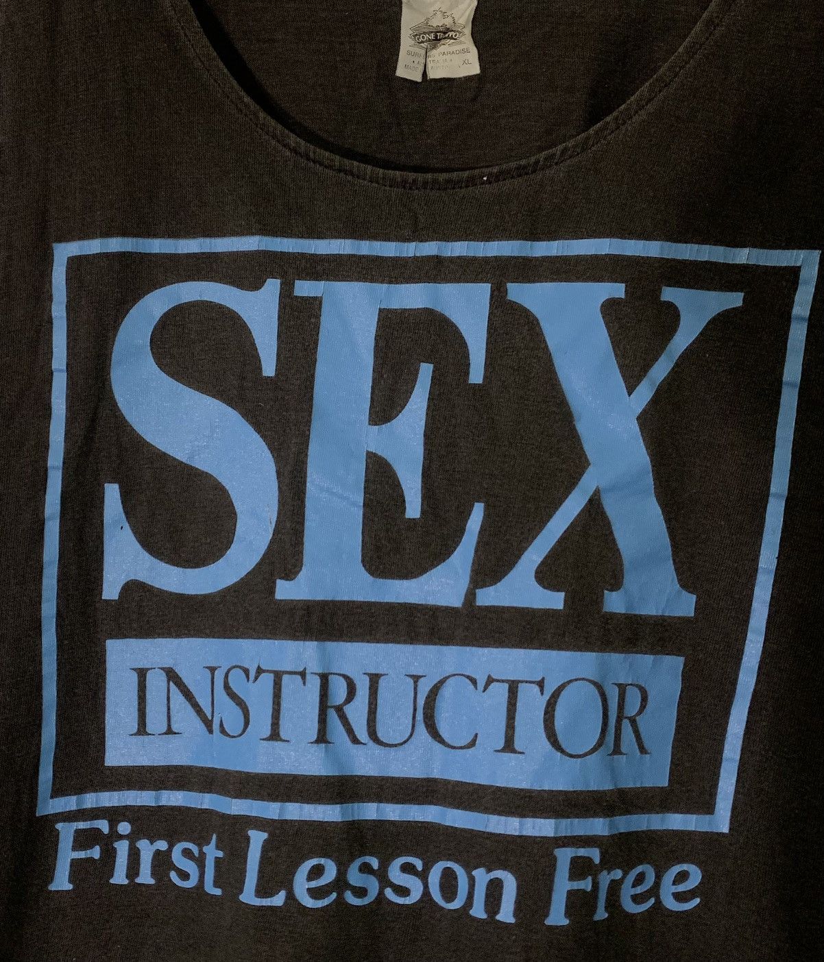 Vintage Vintage Sex Instructor First Lesson Free Humor Tee Tank Top Size US XL / EU 56 / 4 - 2 Thumbnail