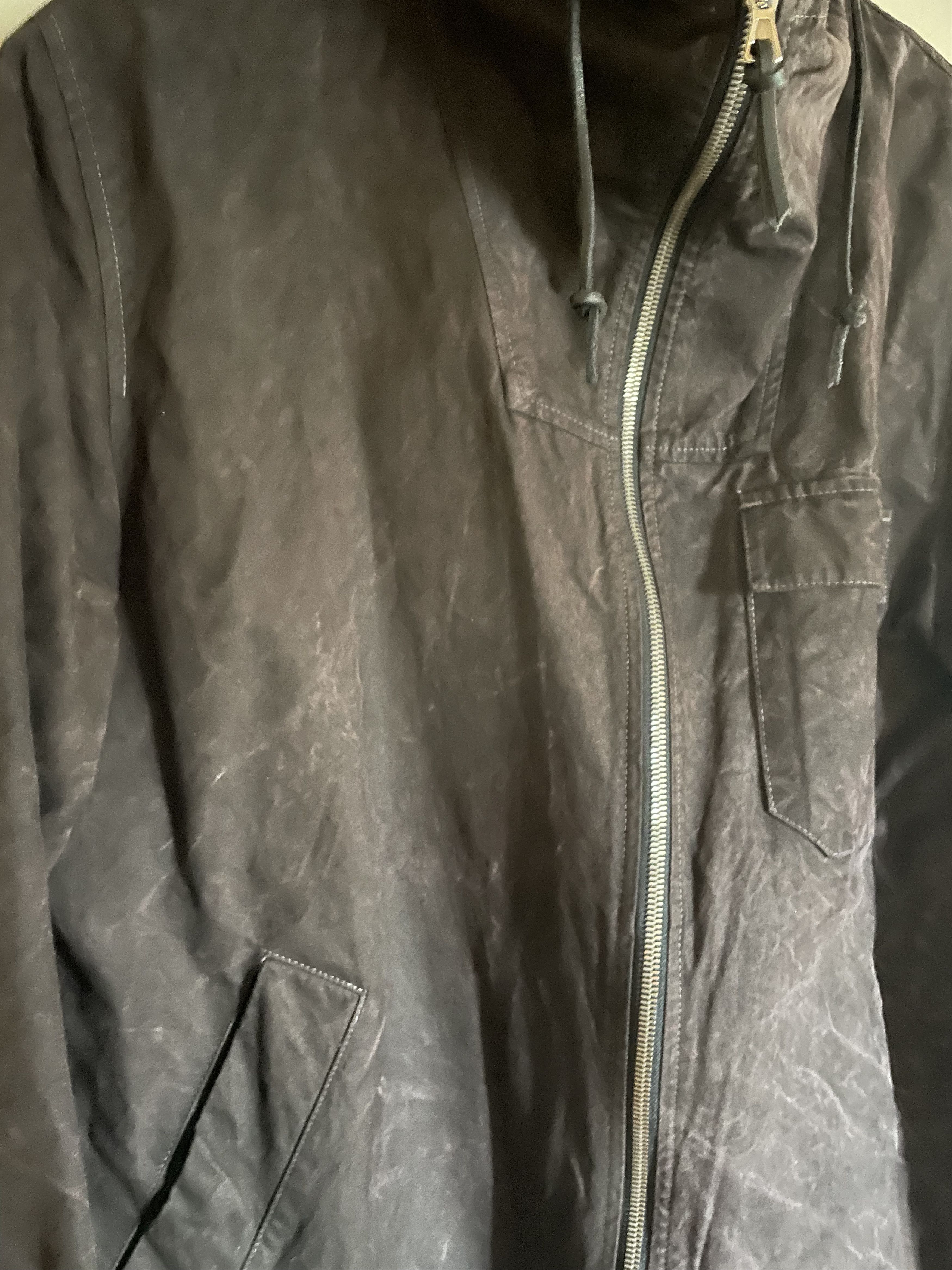 Albam Albam Cotton Hand-Dyed Charcoal Grey Distressed Jacket, Med Size US M / EU 48-50 / 2 - 3 Thumbnail
