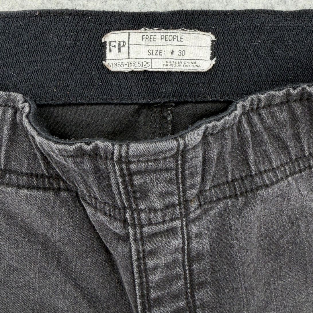 Free People Free People Penny Pull On Flare Wide Leg Boho Jeans Gray Size 30" / US 8 / IT 44 - 2 Thumbnail