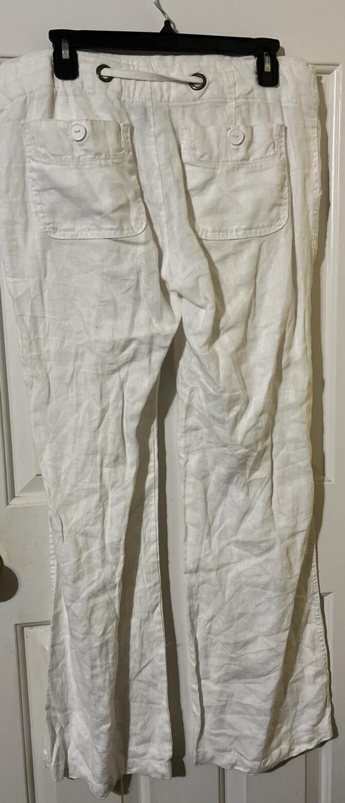 Sanctuary Sanctuary Surplus White Linen Blend Drawstring Wide Leg 28 Size 28" / US 6 / IT 42 - 4 Thumbnail