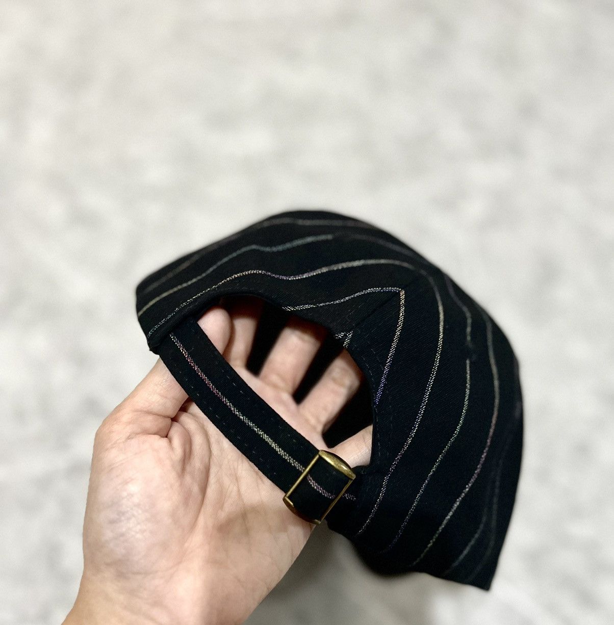 Stussy × Vintage STUSSY PINSTRIPE CAP BLACK Size ONE SIZE - 5 Thumbnail