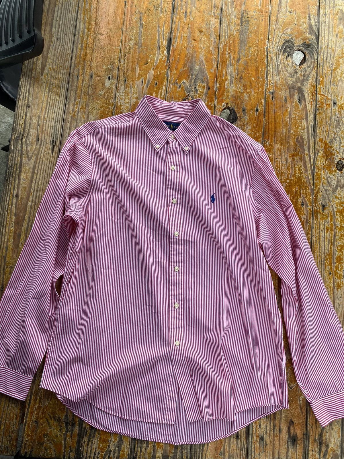 Polo Ralph Lauren Polo Ralph Lauren Pink Stripe Long Sleeved Button Up Shirt Size XL / US 12-14 / IT 48-50 - 1 Thumbnail