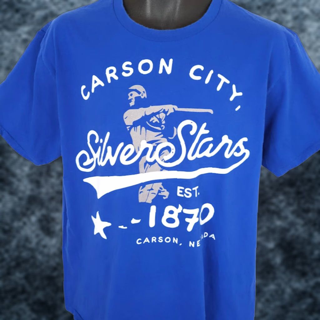 Port & Company Carson City Silver Stars T Shirt Mens Size Large Blue Minor League Baseball Port & Company Shirt Mens Blue 2010-2019 Cotton Size US L / EU 52-54 / 3 - 1 Thumbnail