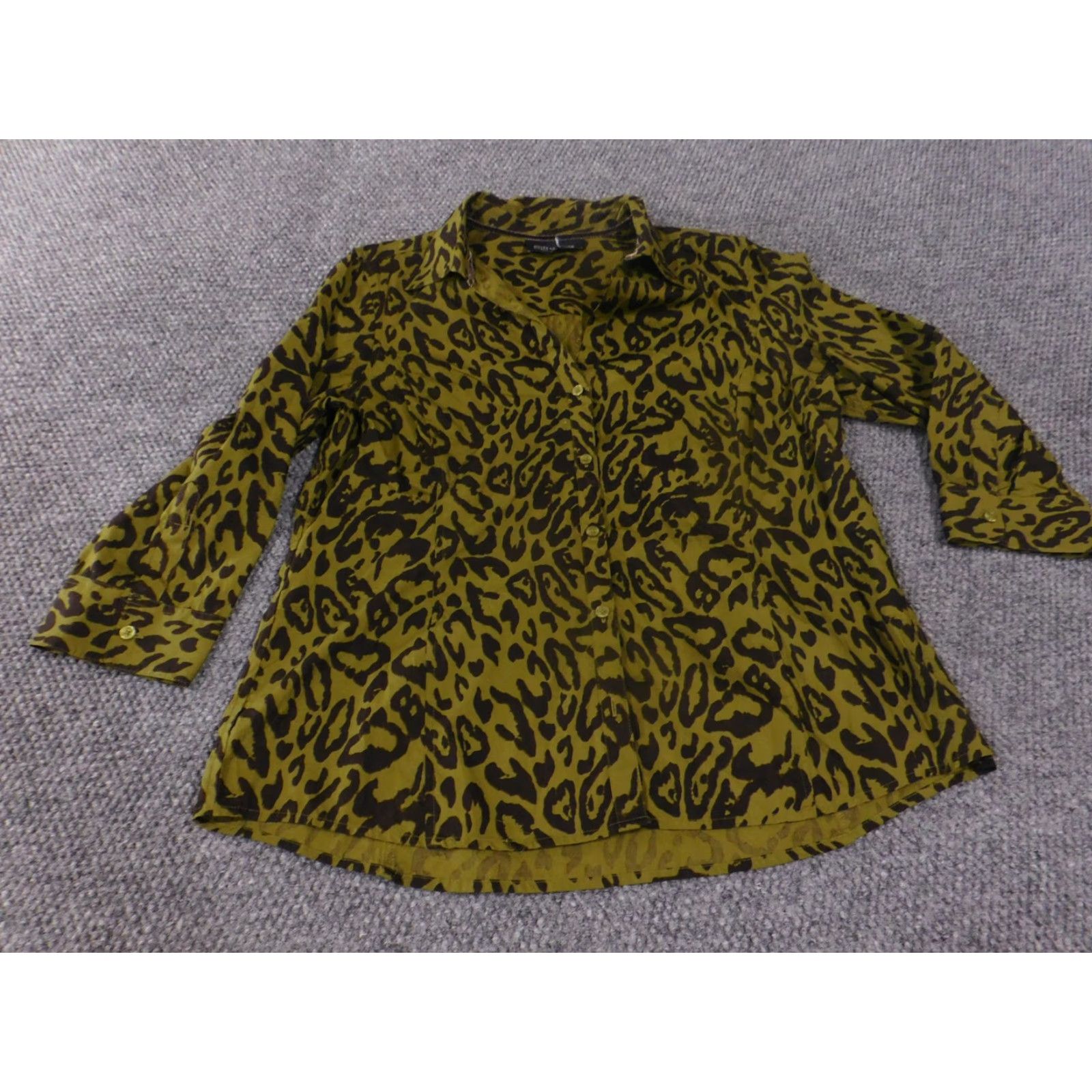 Jones New York VINTAGE Jones New York Shirt Womens XL Green Black Animal Print Button Down Long Sleeve Size XL / US 12-14 / IT 48-50 - 2 Thumbnail