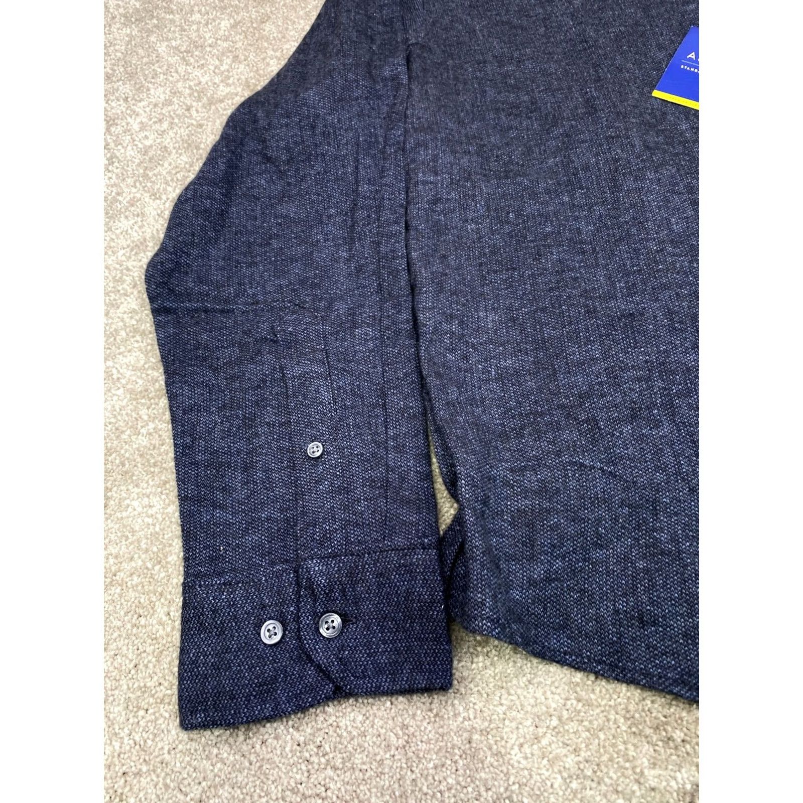 Apt. 9 Apt.9 Shirt Long Sleeve Men's 2XL Blue Solid Button-Down Collared Casual Travel Regular Fit Shirt Mens Size US XXL / EU 58 / 5 - 2 Thumbnail