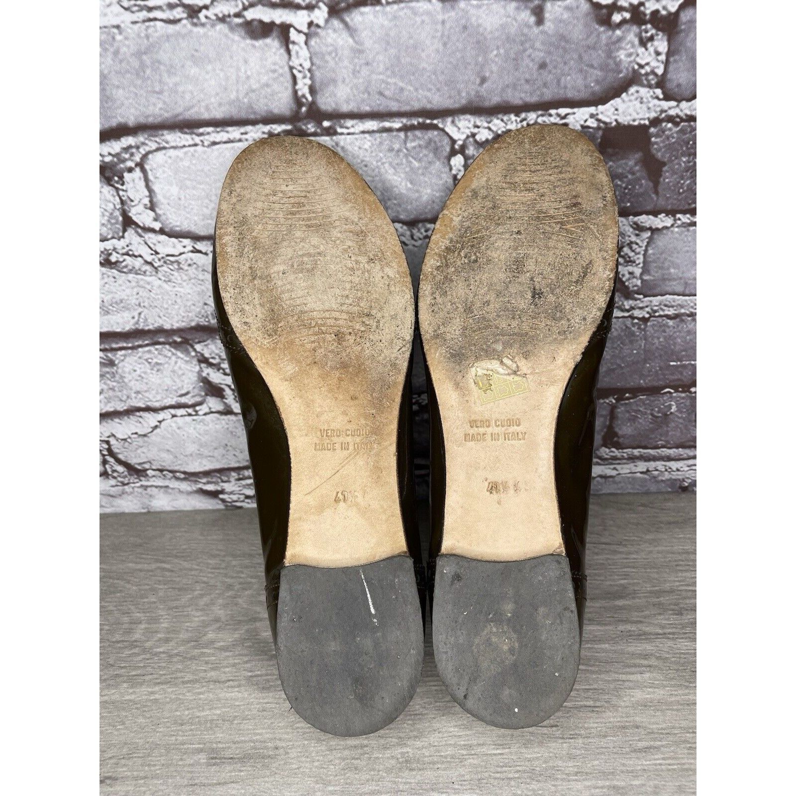Toscano Calzoleria Toscana Brown Patent Leather Wingtip Ballet Flats Size US 10 / IT 40 - 19 Thumbnail