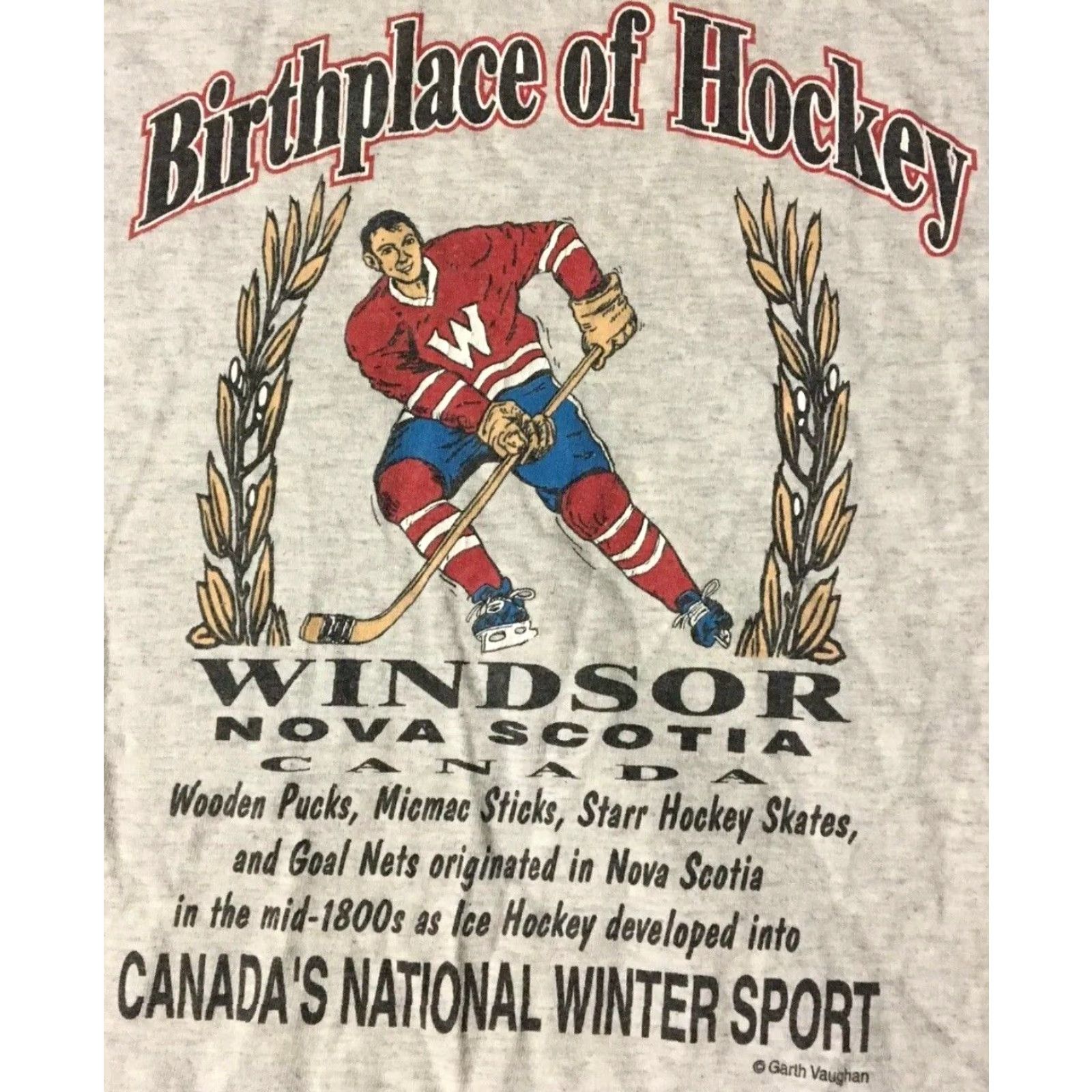Vintage VINTAGE Canada Birthplace Of Hockey Shirt Mens L Gray 90s Grunge Sports Hockey Canada Shirt 90s Size US L / EU 52-54 / 3 - 2 Thumbnail