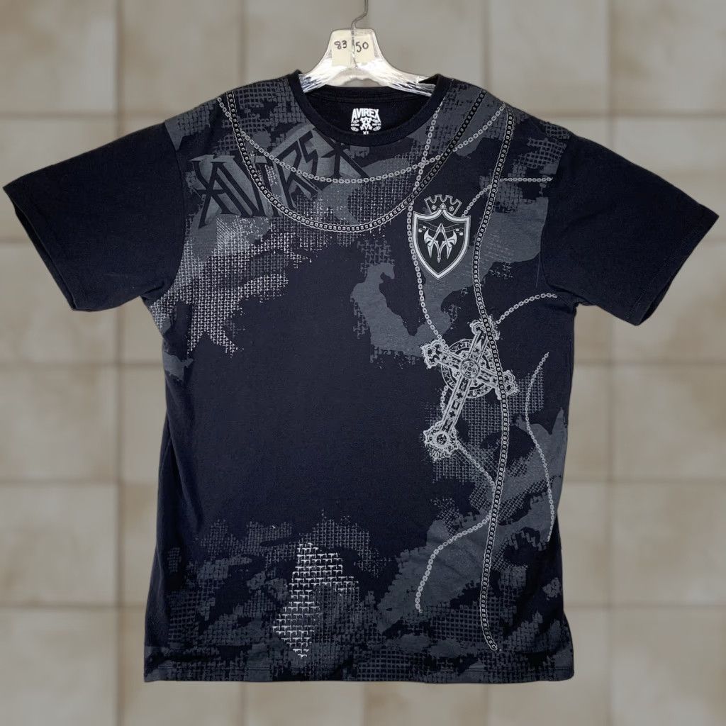 Avirex VINTAGE Avirex Y2K Graphic T-Shirt Black XL Cyber Print MMA 2000s Mens Size US XL / EU 56 / 4 - 1 Thumbnail
