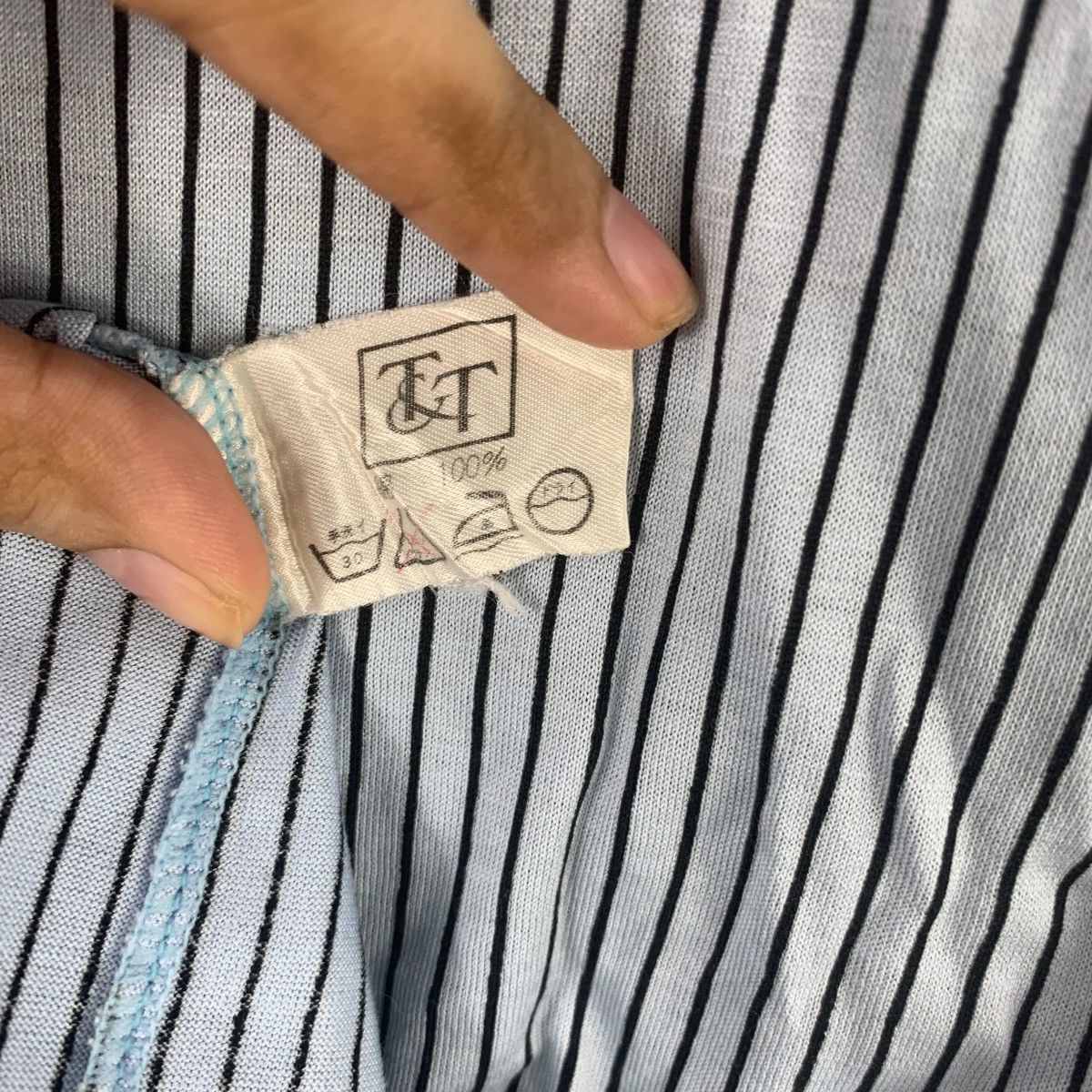 Vintage Vintage 90s T&T JAPAN Men’S Knit Striped Polo Tee Shirt Top Size US L / EU 52-54 / 3 - 8 Thumbnail