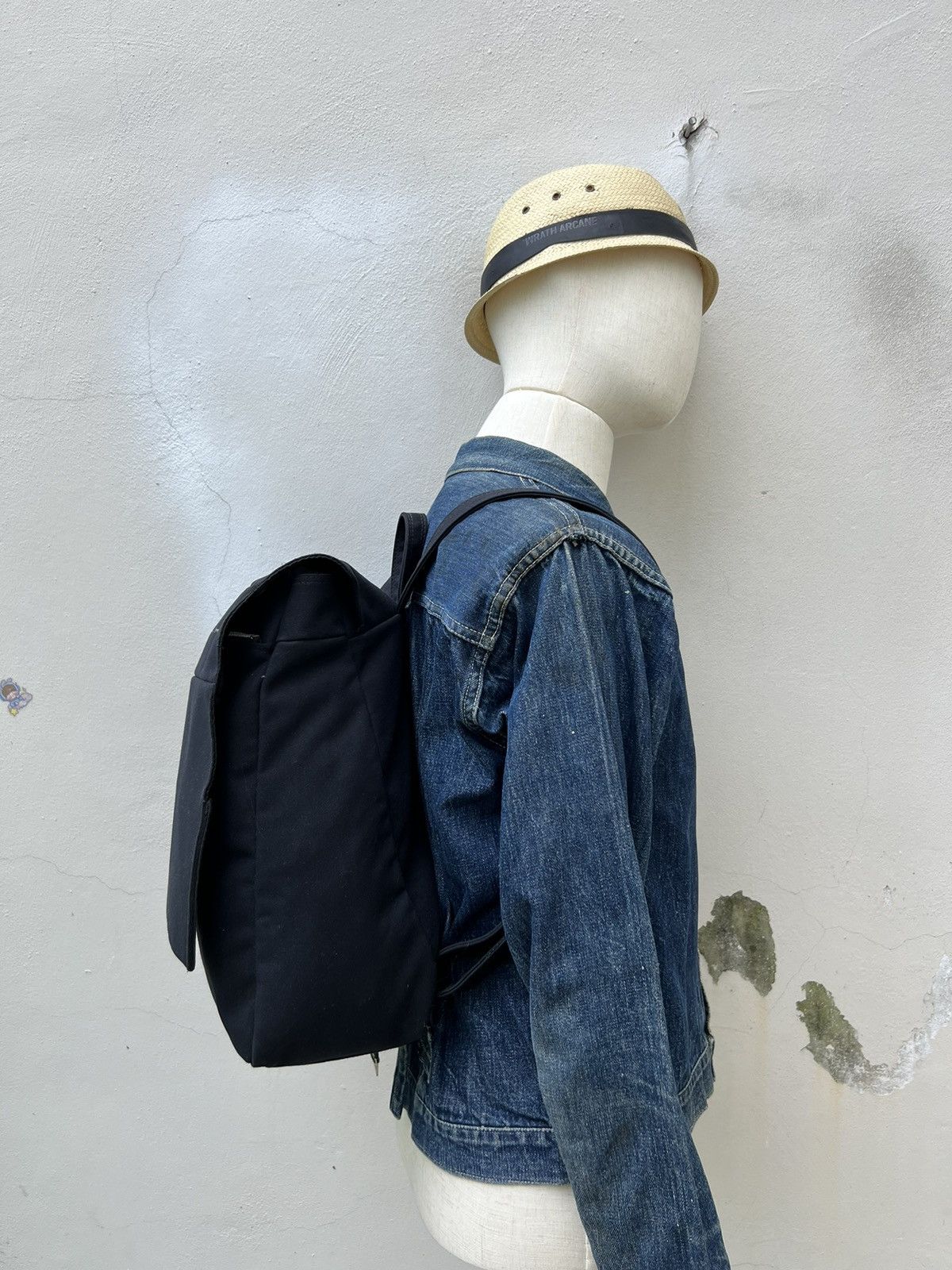 Yohji Yamamoto VTG Yohji Yamamoto Y’saccs + Pour Homme Black Backpack Bag Size ONE SIZE - 4 Thumbnail