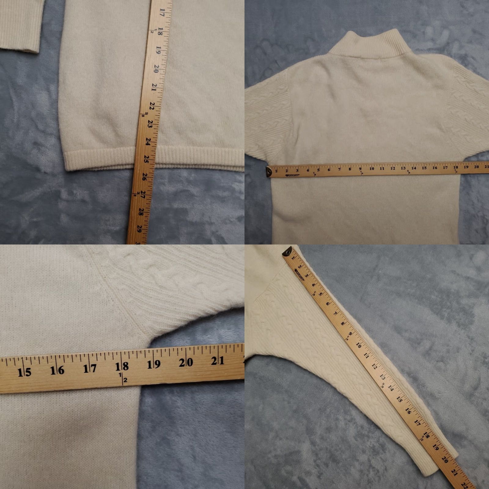 Vintage VINTAGE Maggie Sport Sweater Womens L Cream Angora Wool Blend Wool Angora Lambswool Knit Pullover 3/4 Sleeve High Neck Solid Casual Womens L Size L / US 10 / IT 46 - 8 Thumbnail