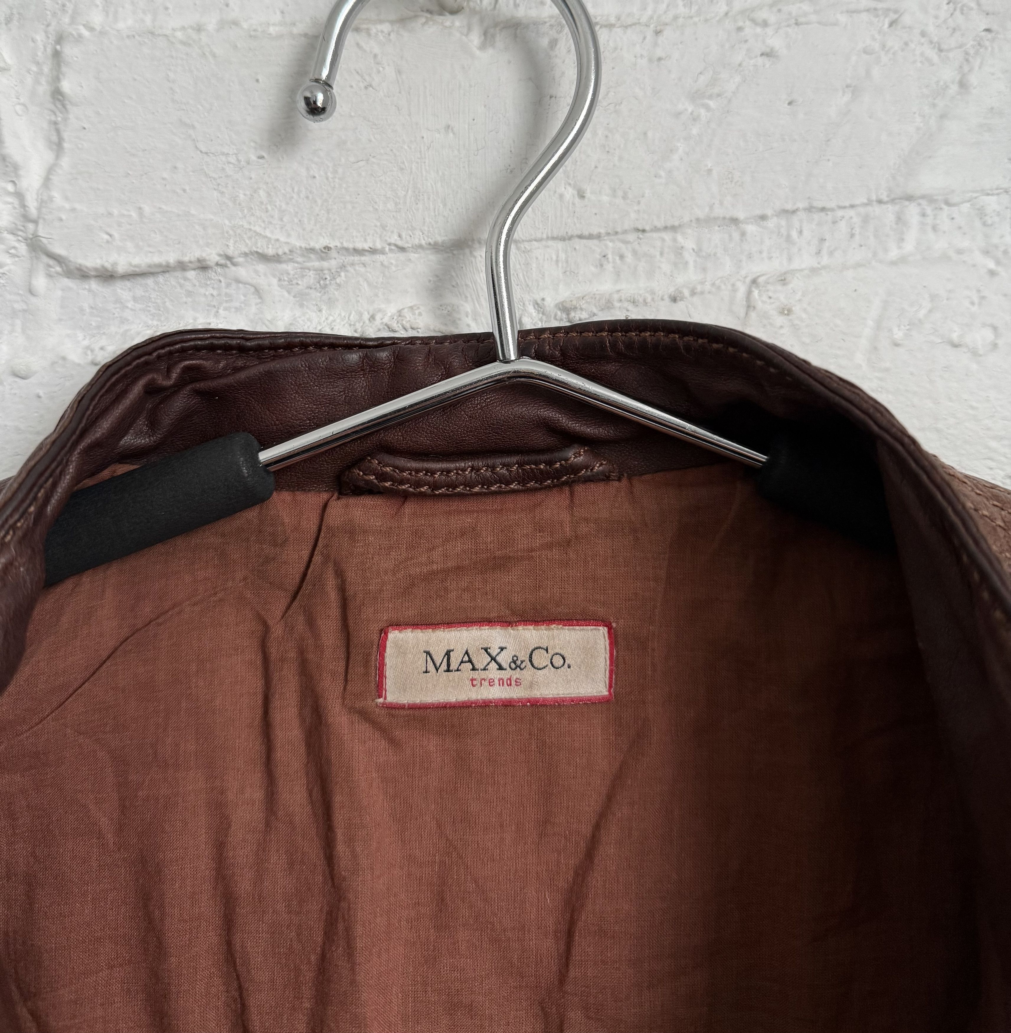 MAX&Co. Vintage Max Mara Max&CO brown leather biker jacket Size S / US 4 / IT 40 - 4 Thumbnail