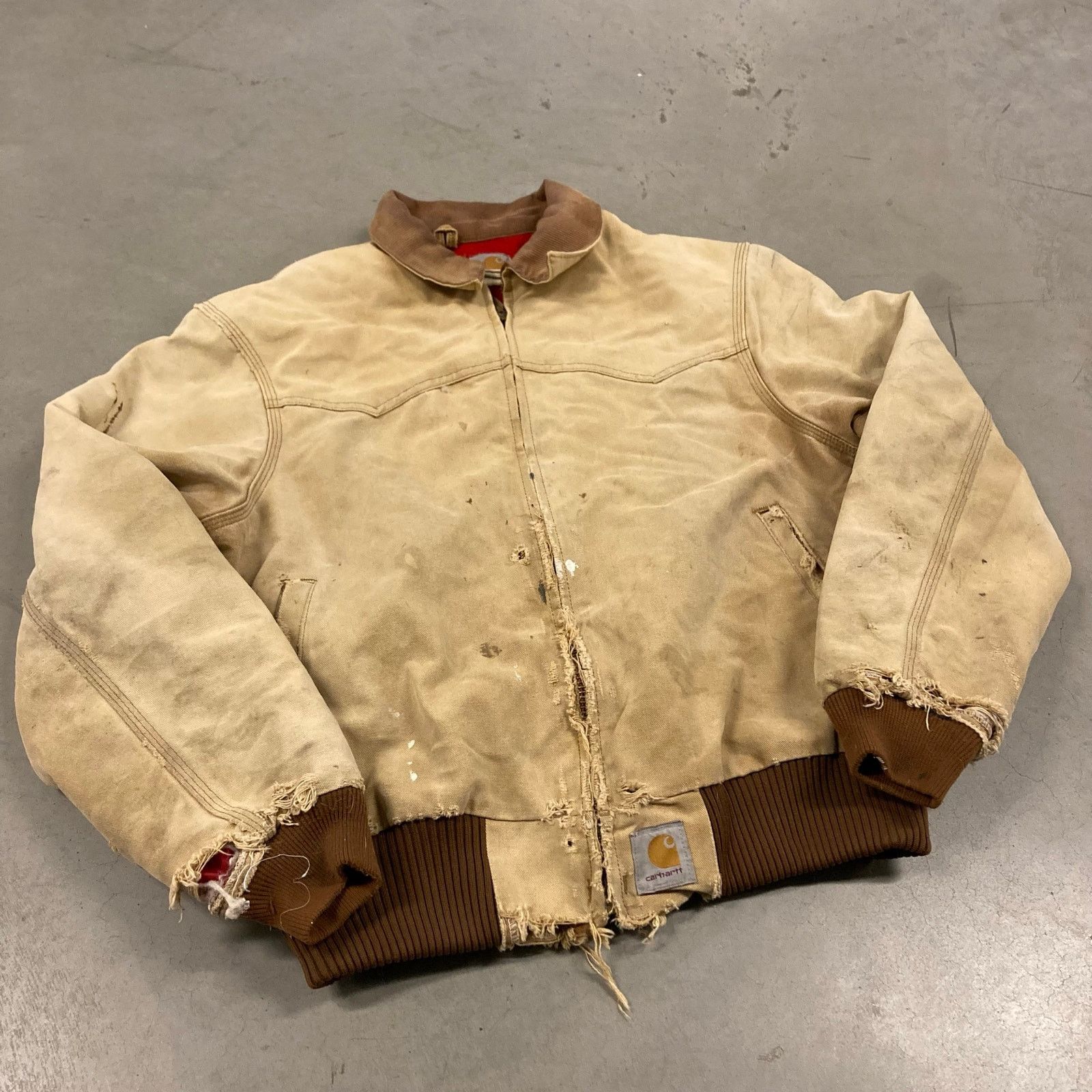 Carhartt × Vintage Vintage distressed carhartt Santa Fe bomber Jacket Size US L / EU 52-54 / 3 - 1 Thumbnail